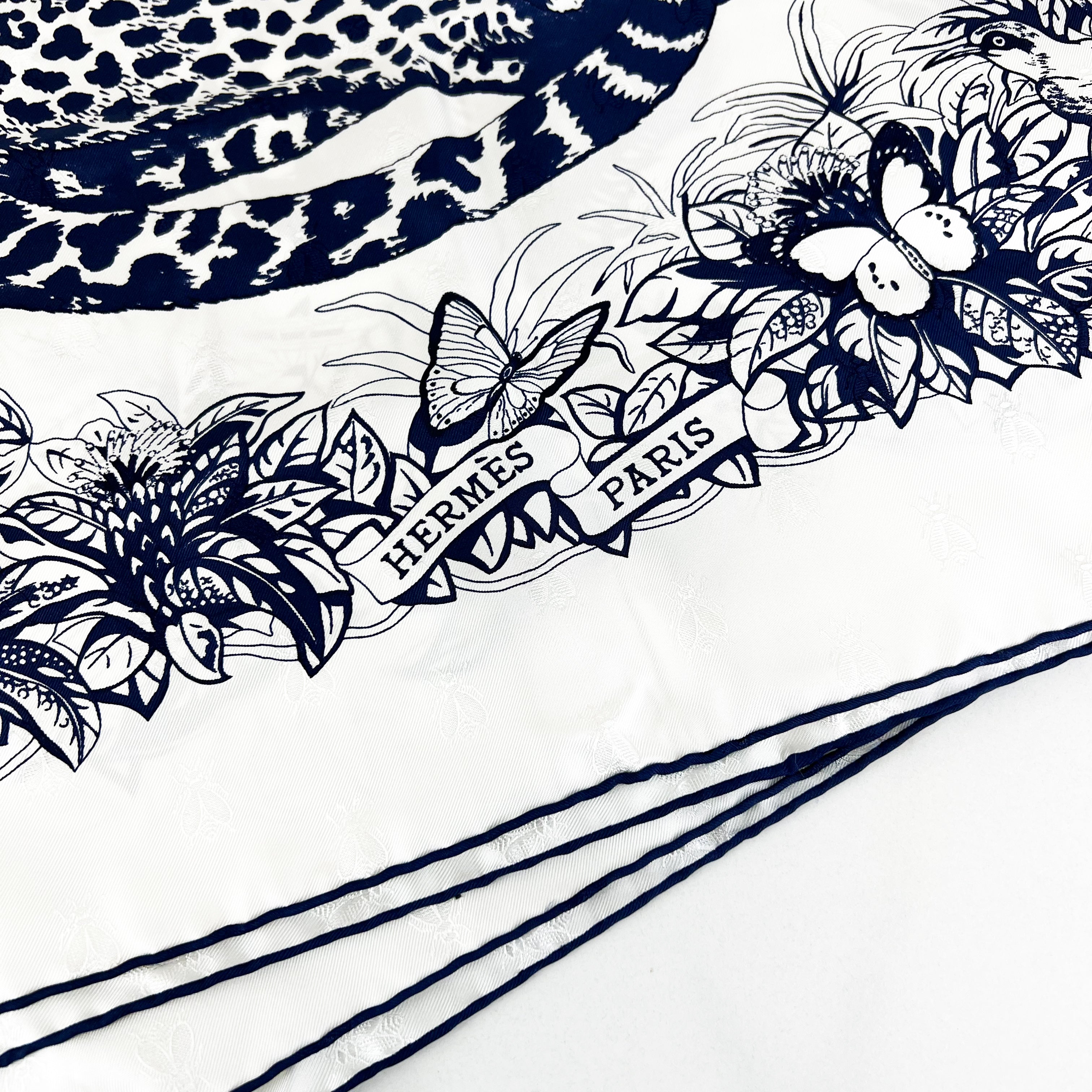 Hermes Jungle Love Tattoo Silk Scarf