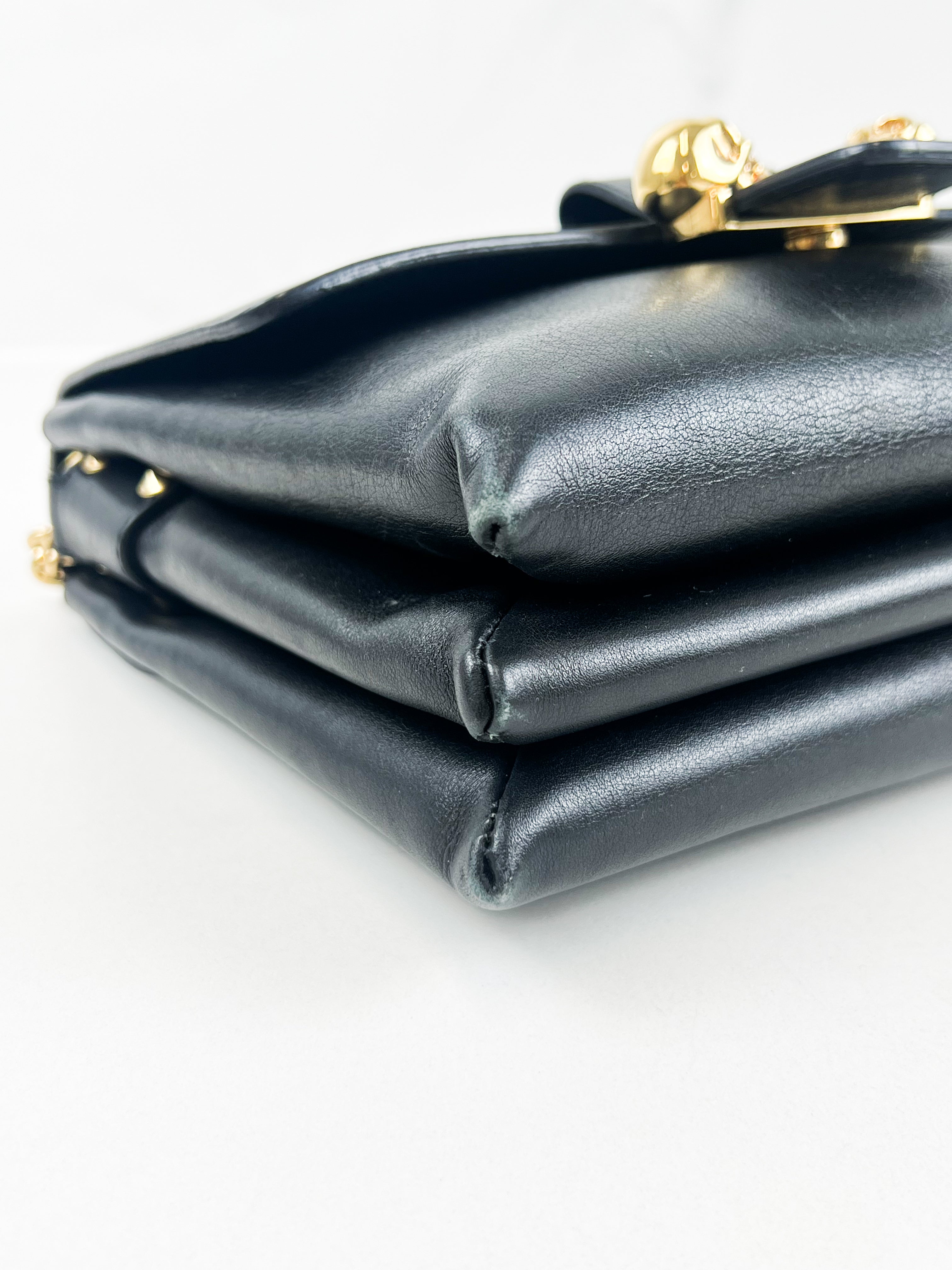Alexander McQueen Twin Skull Crossbody Bag in Black