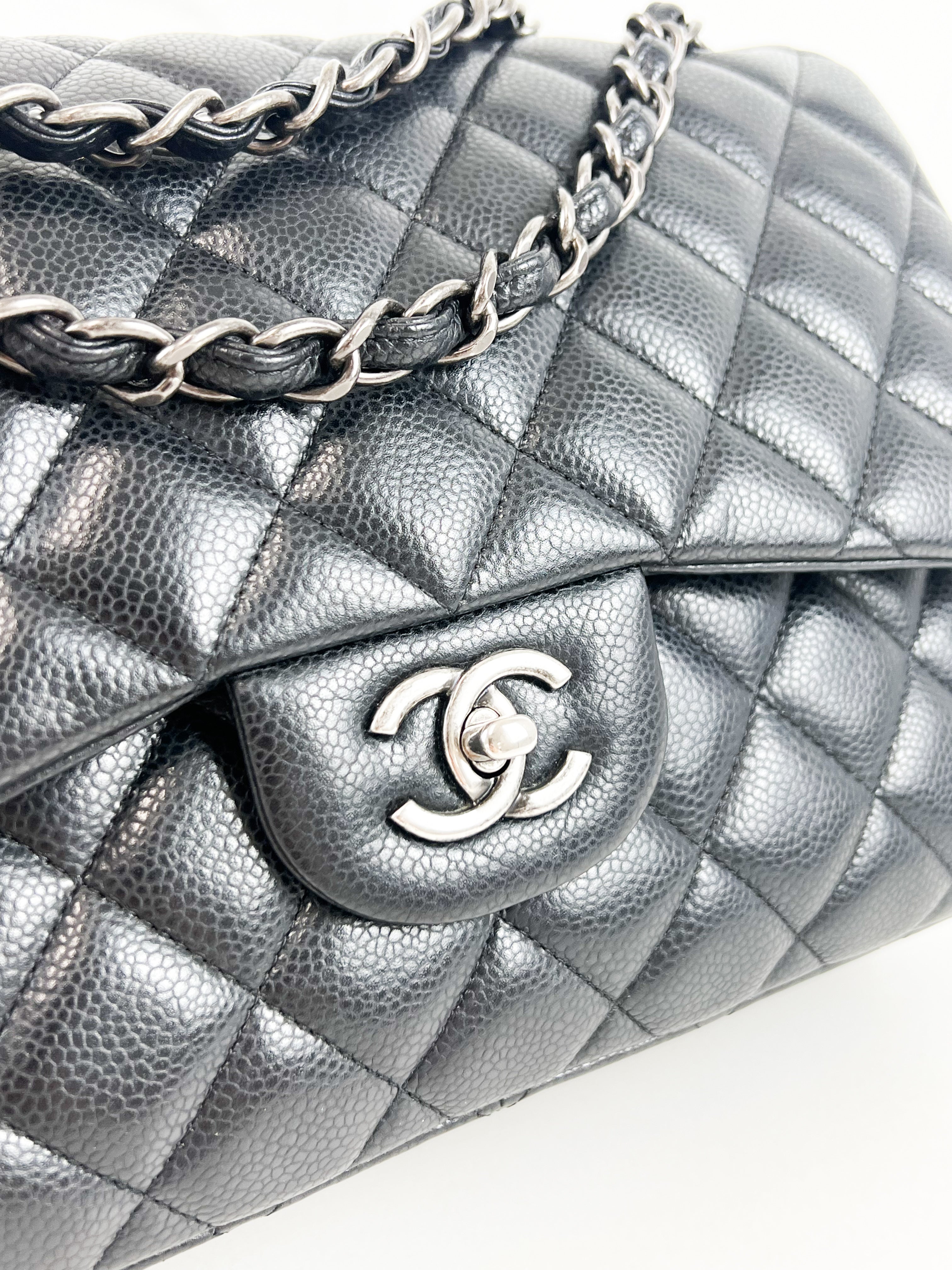 Chanel Jumbo Black Classic Double Flap Caviar Shoulder Bag