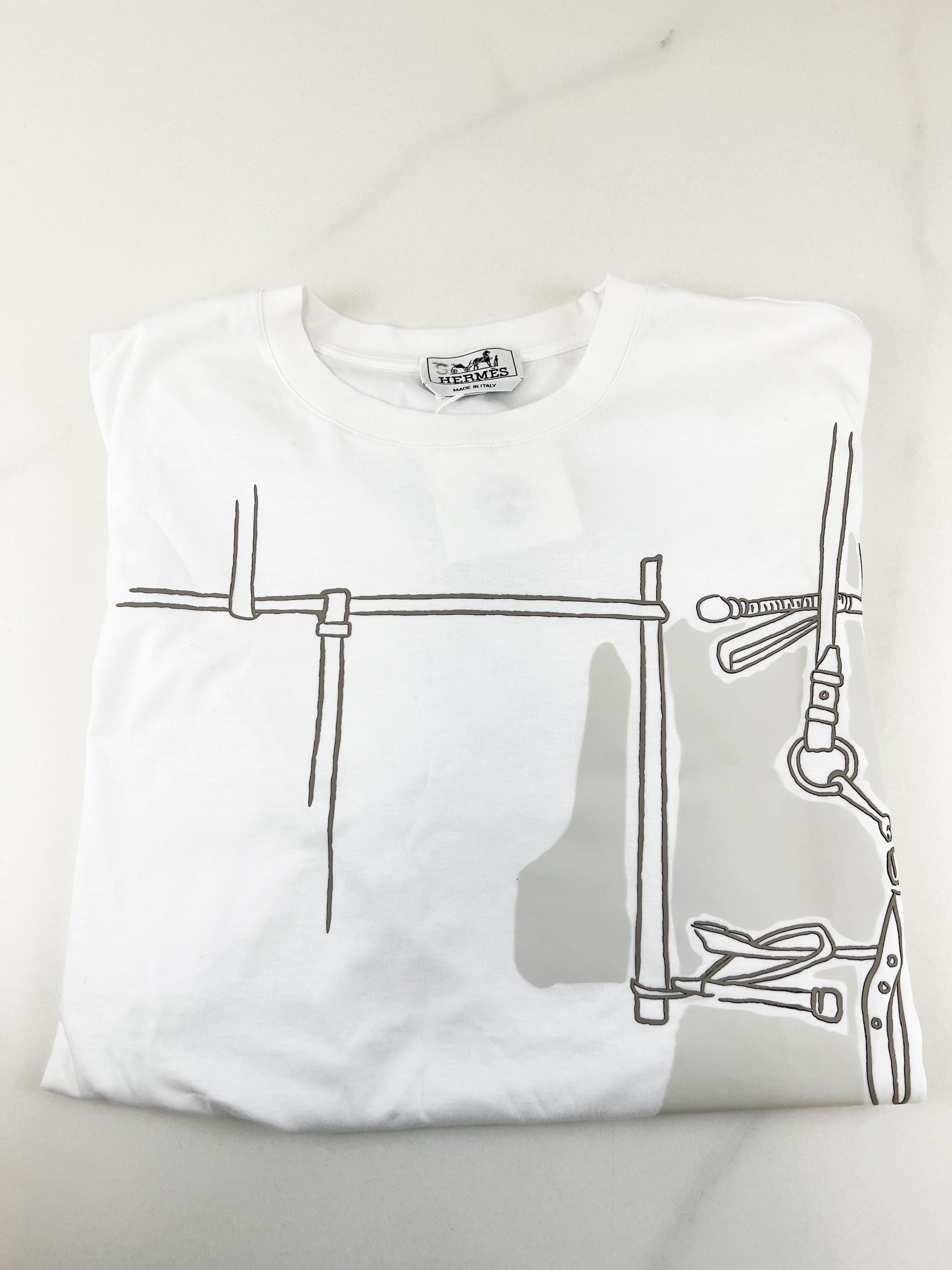 Hermes White T-Shirt Size 2XL
