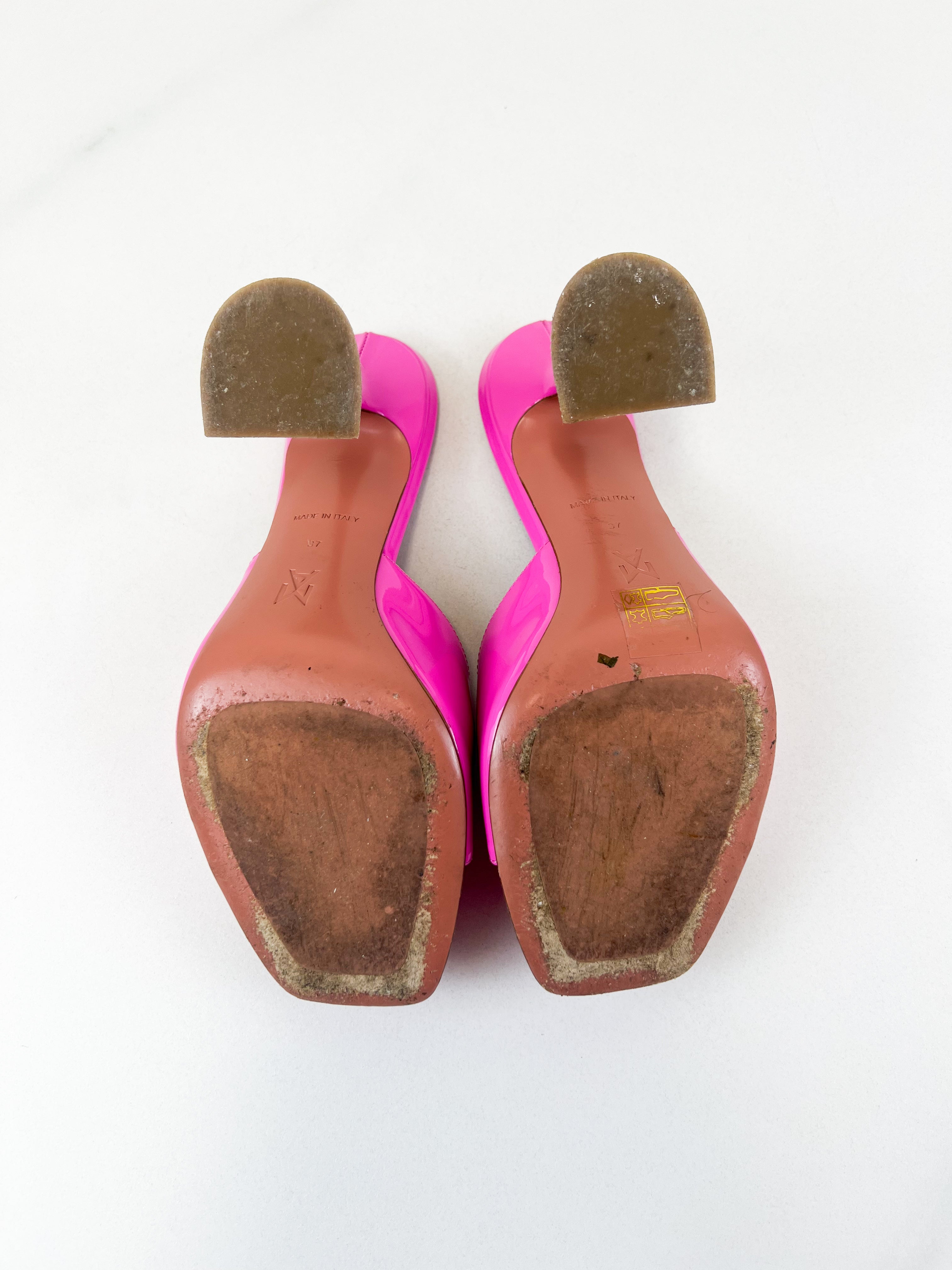 Amina Muaddi Lupita Patent Pink 95mm Size 37