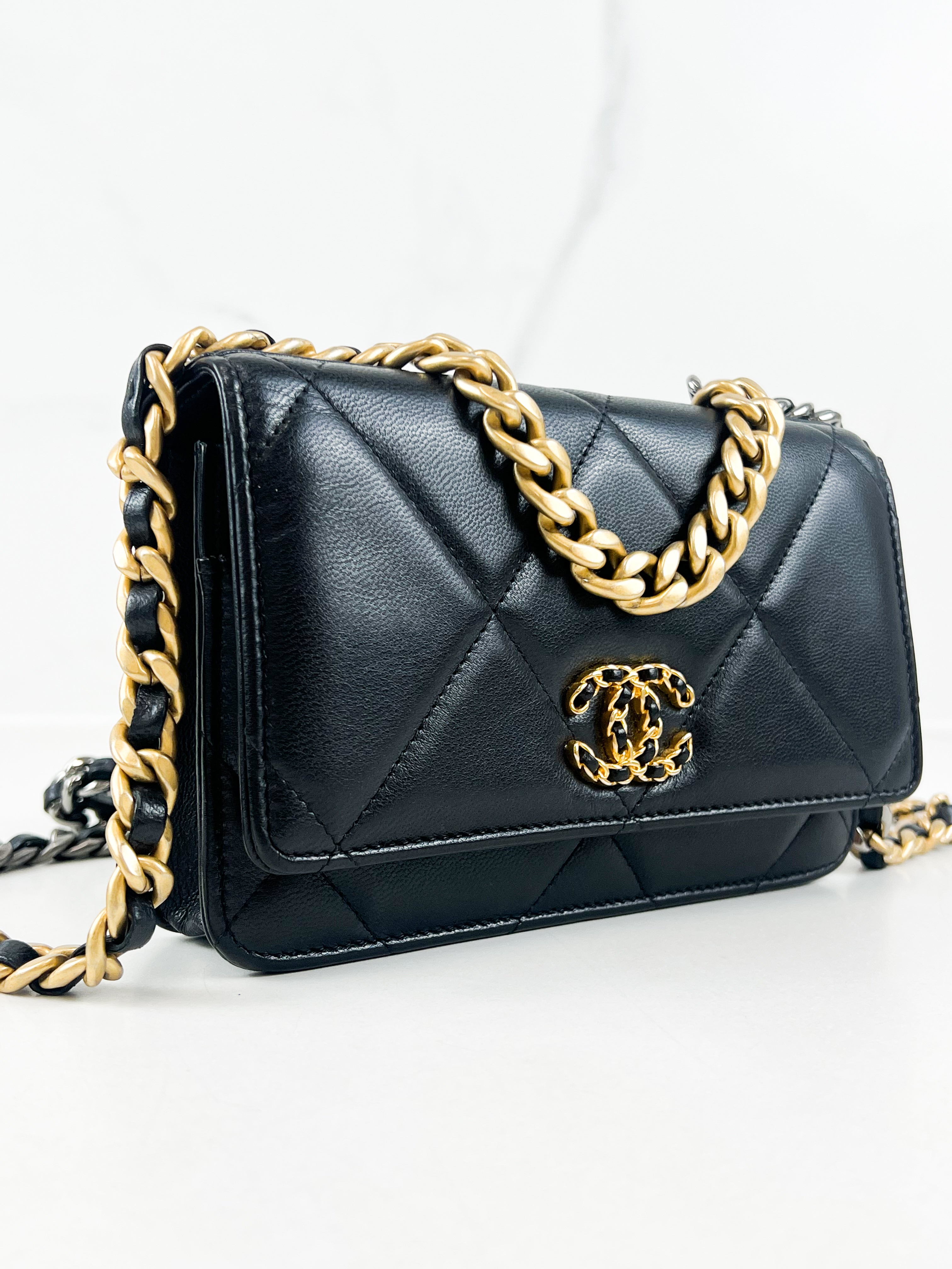 Chanel 19 Wallet on Chain WOC in Lambskin Leather