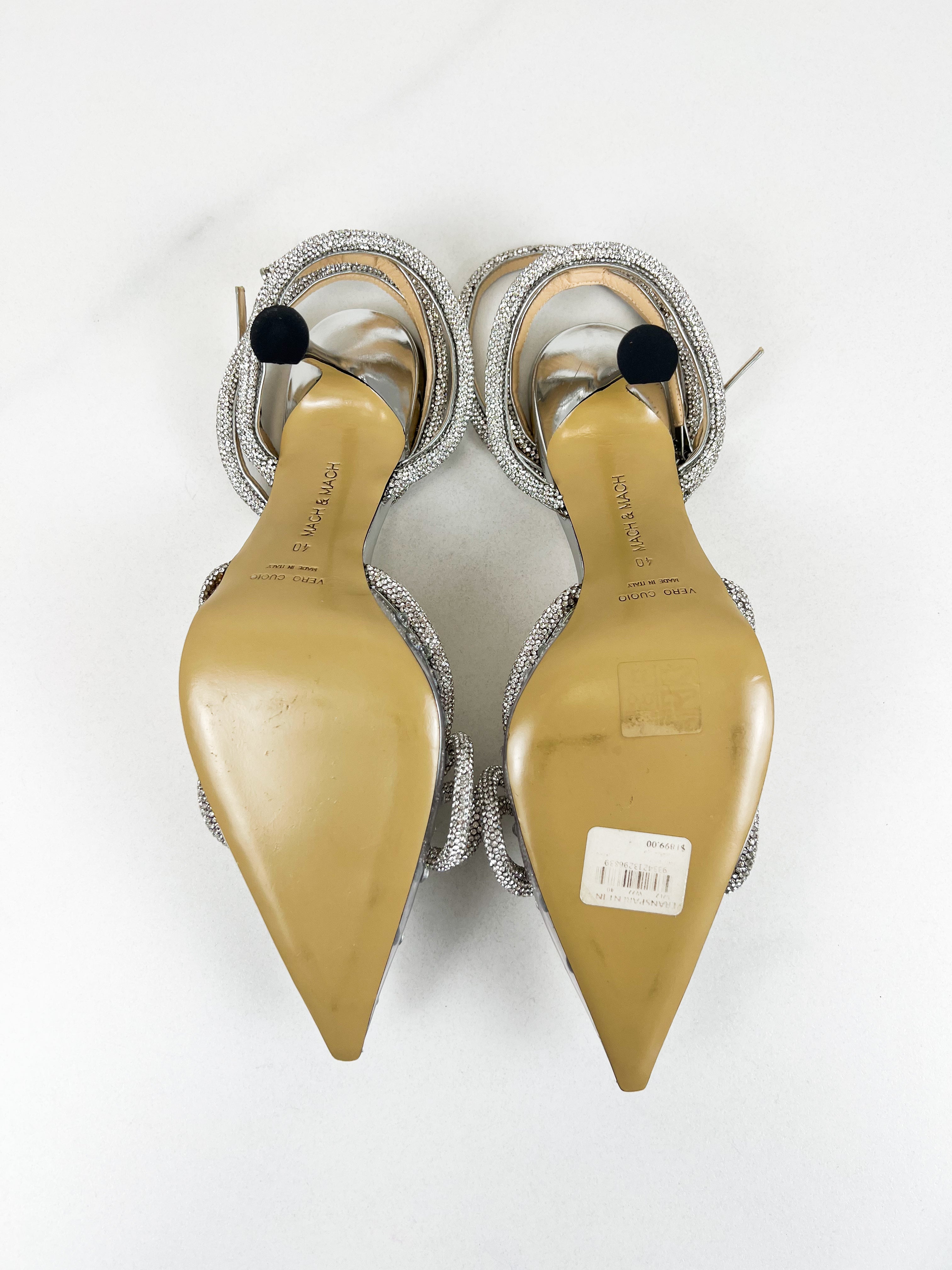 Mach & Mach Double Bow Embellished Crystal Pump