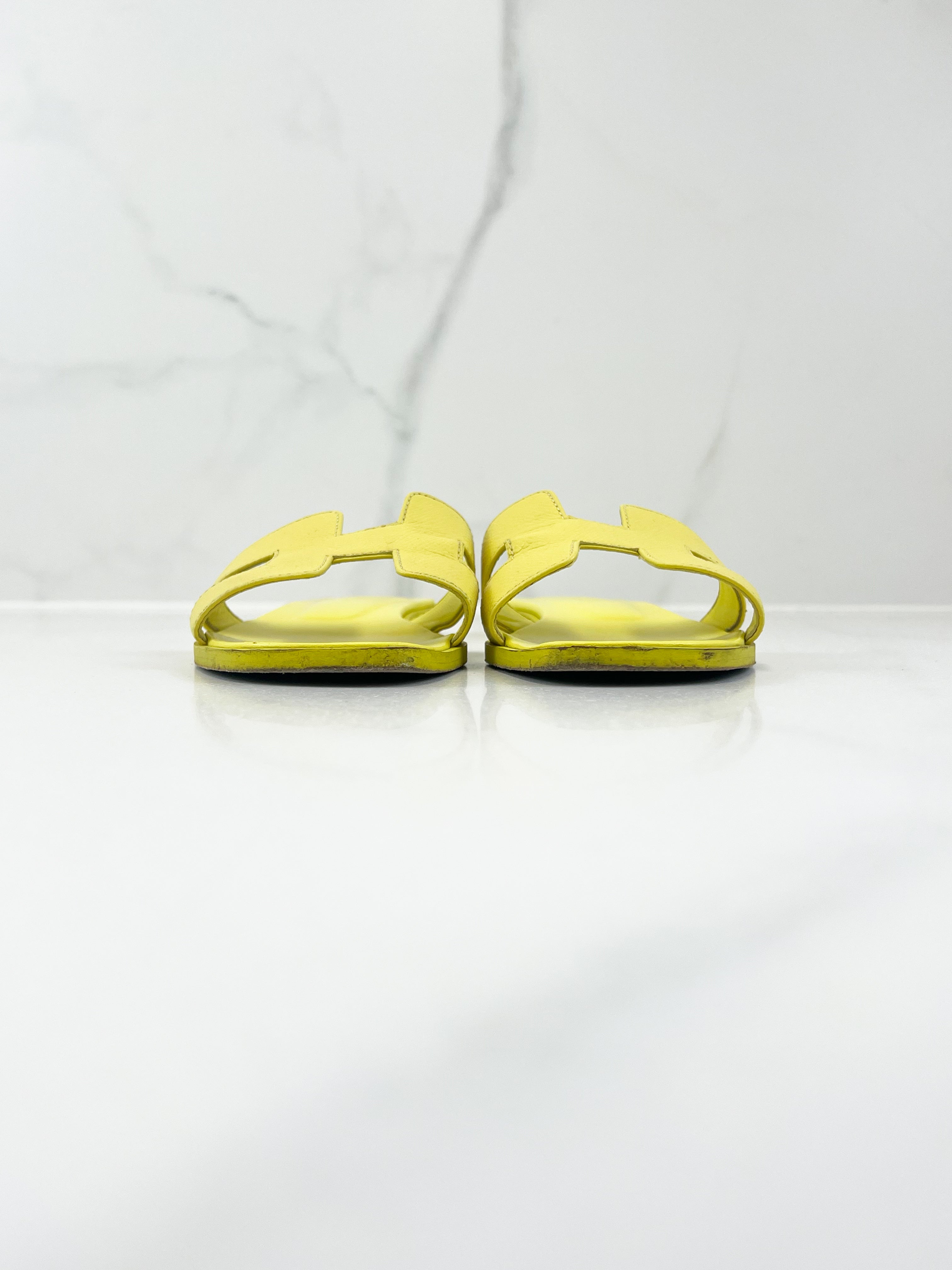 Hermes Oran Sandal in Yellow Size 36