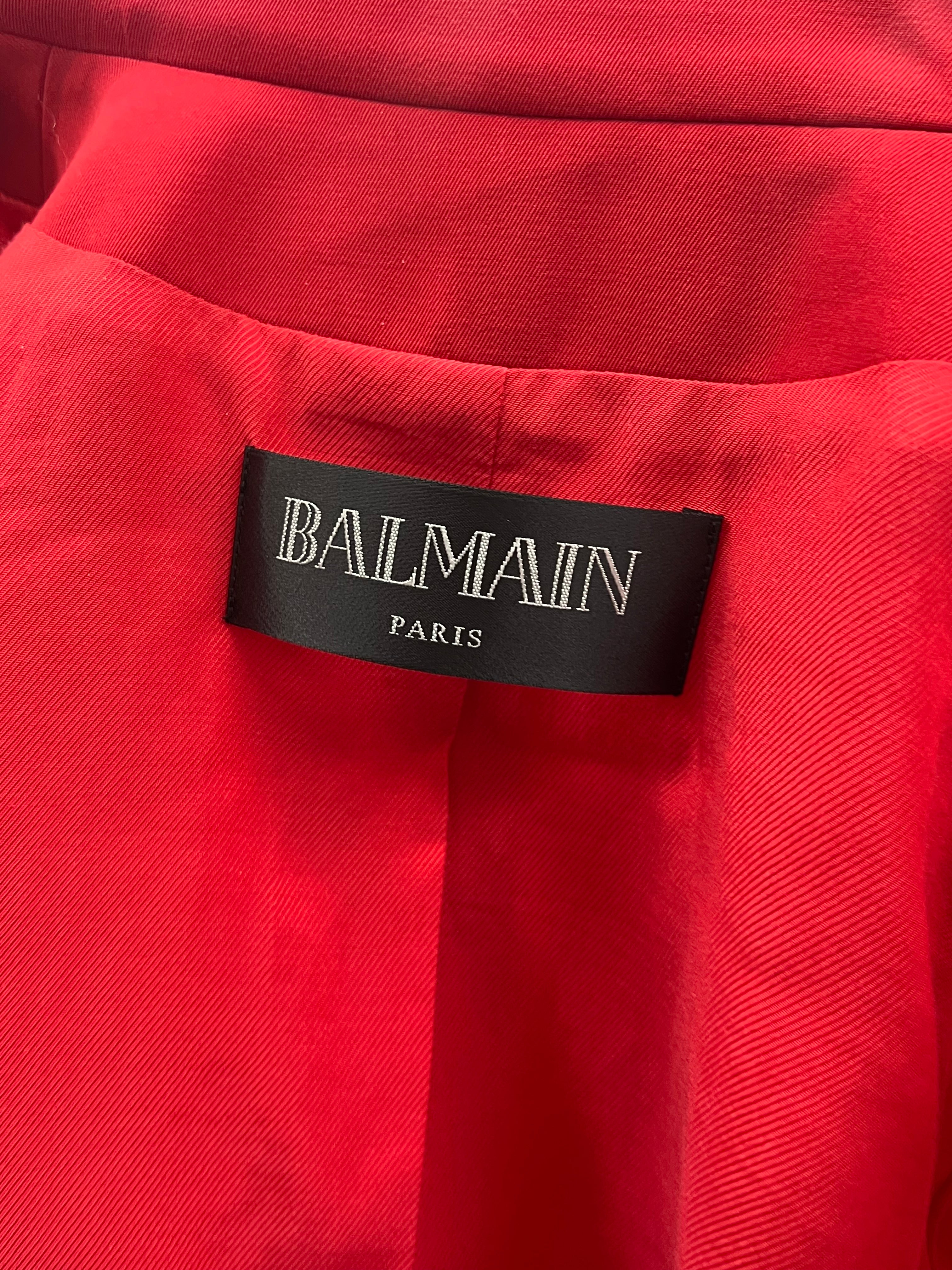 Balmain Blazer with Gold Buttons in Red