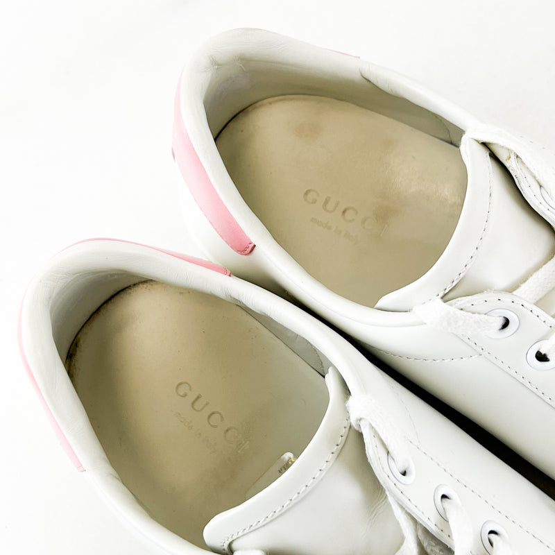 Gucci White & Pale Pink Sneaker Size 38