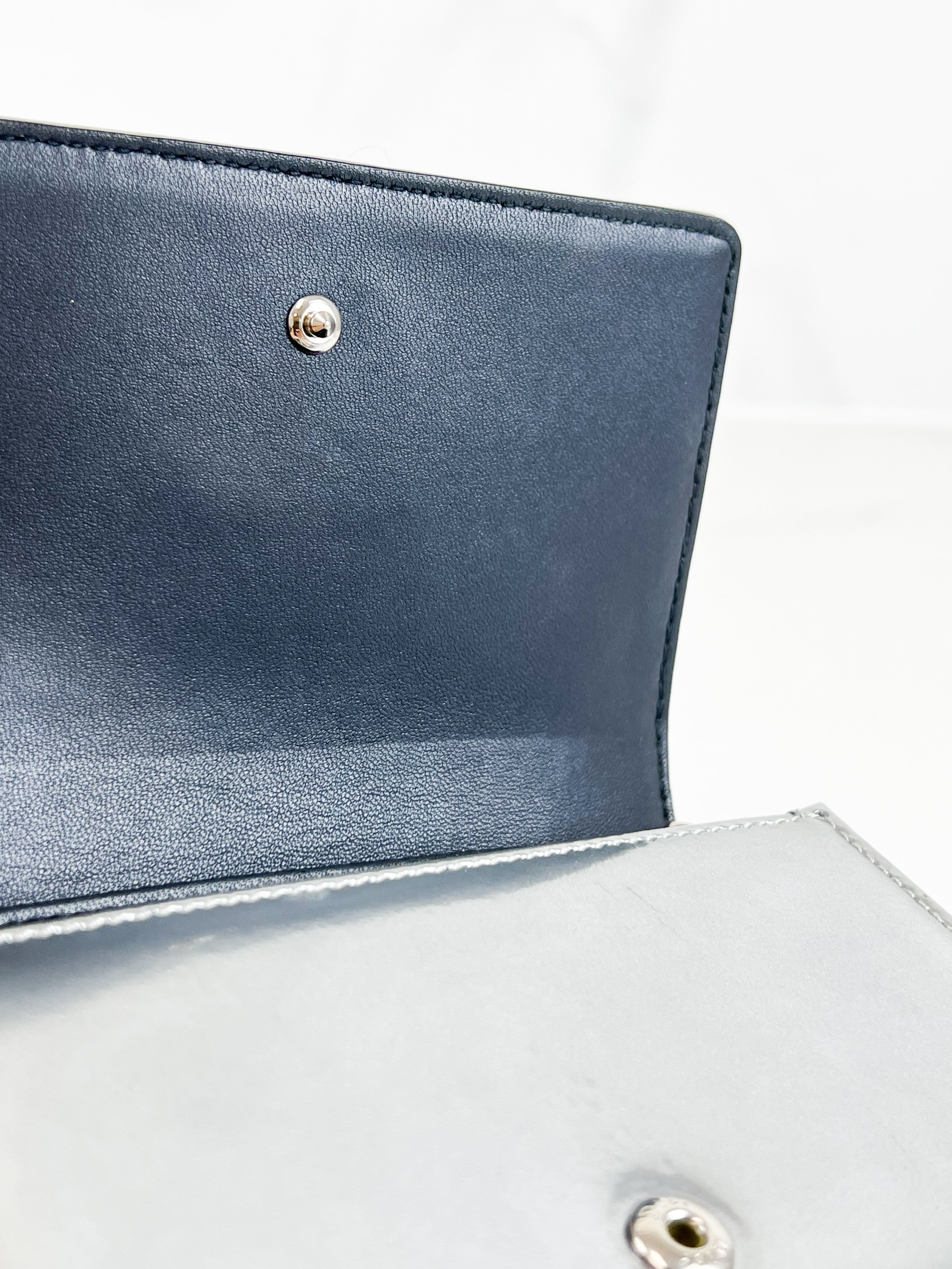 Christian Dior Silver Diorama Micro WOC