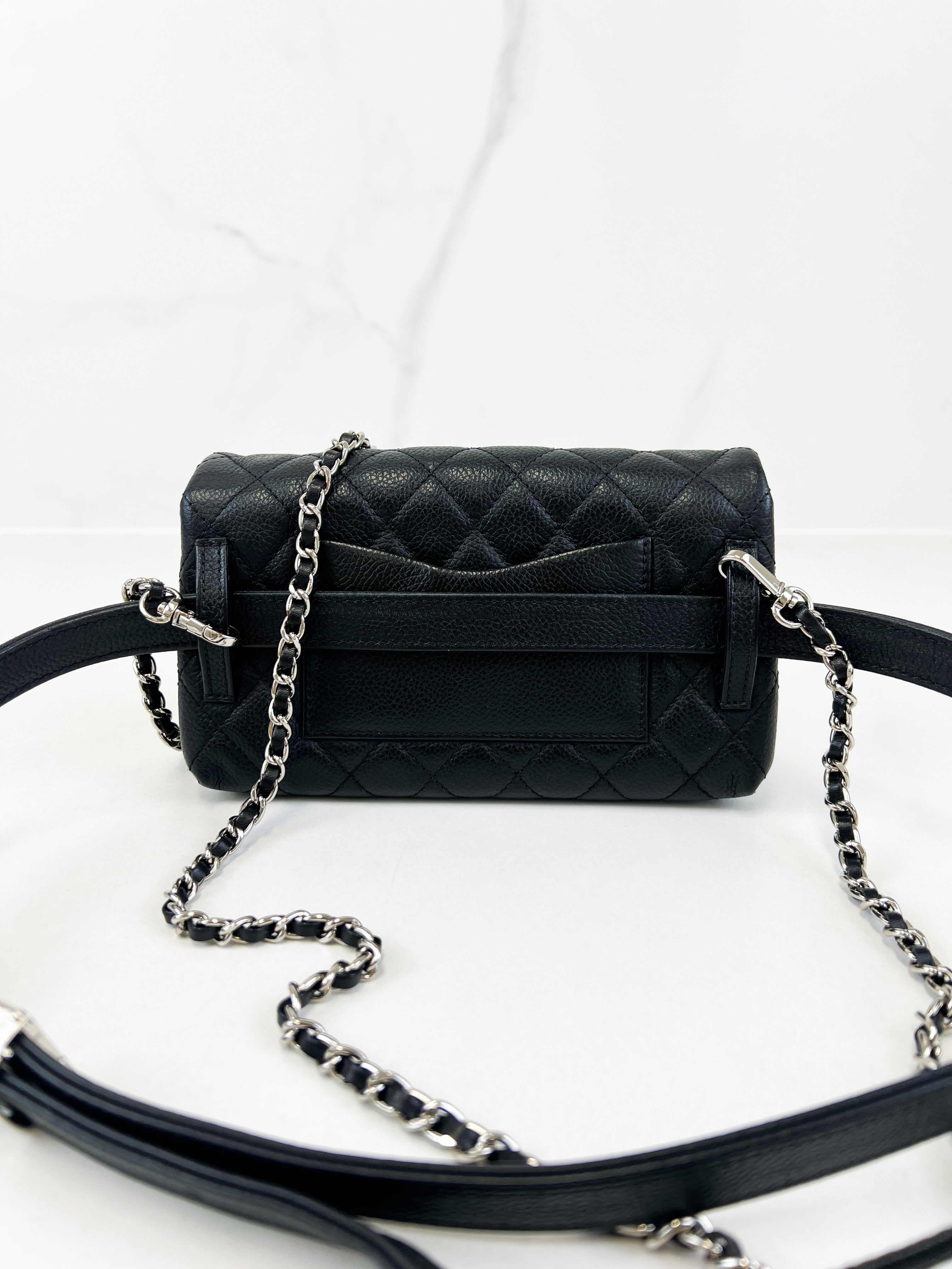 Chanel Quilted 2.55 Quilted Belt Bag with Crossbody Chain