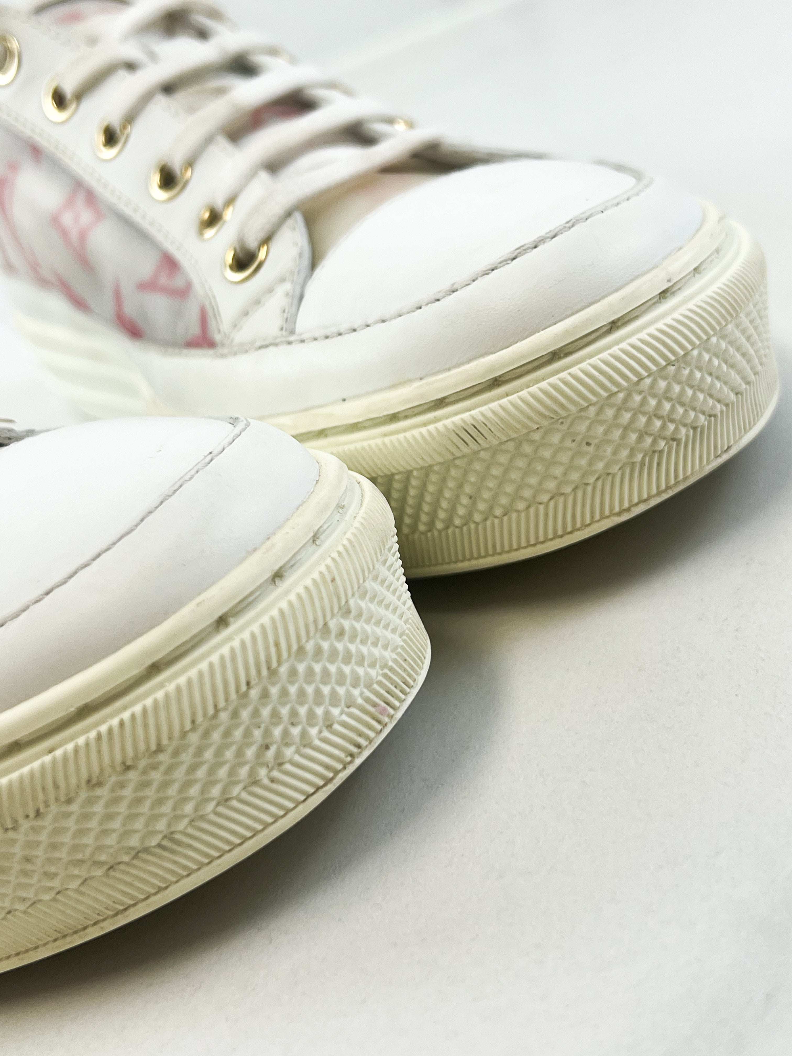 Louis Vuitton Monogram Pink & White Stellar Sneaker Size 38