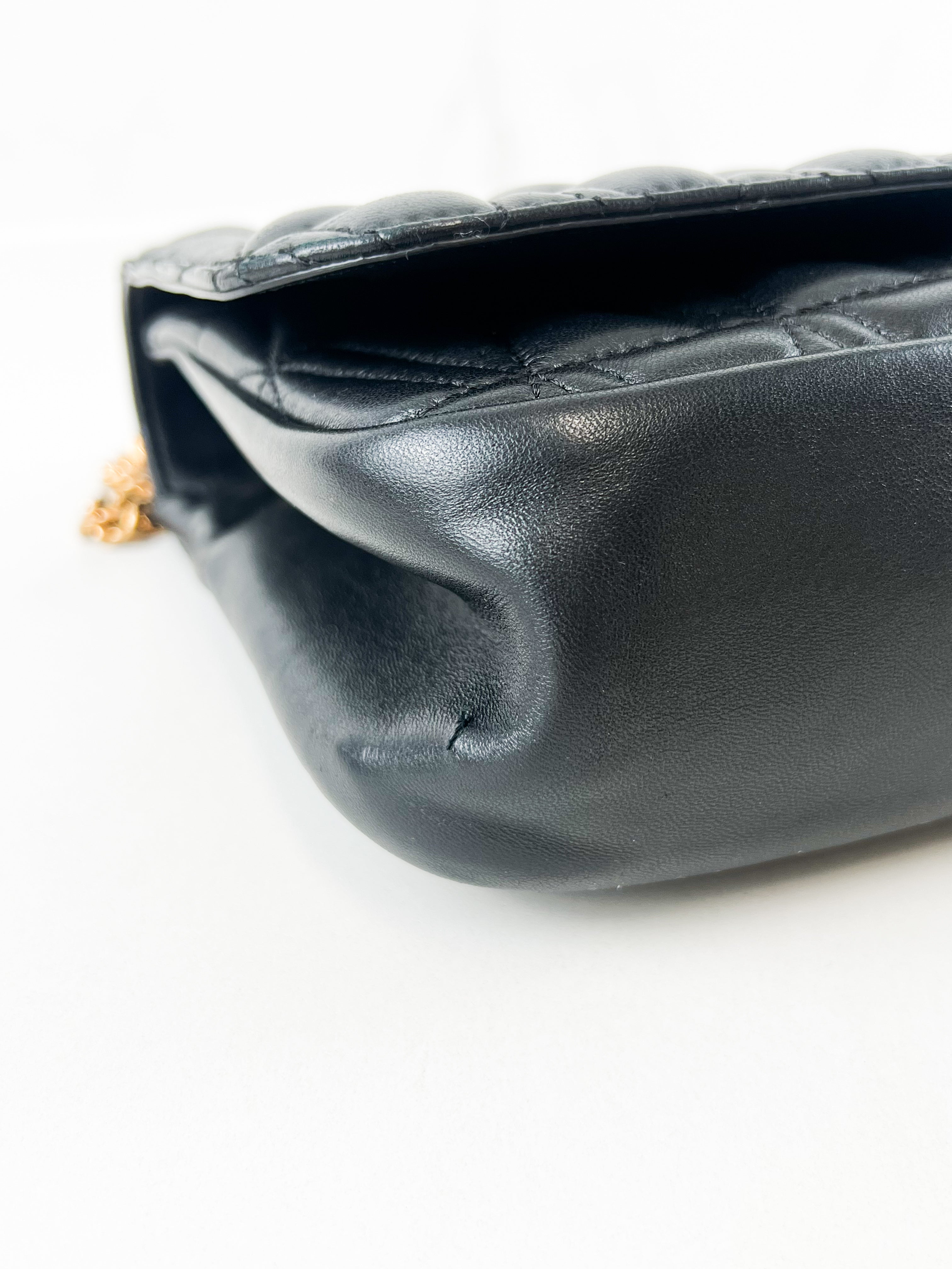 Versace Black Virtus Shoulder Bag with GHW