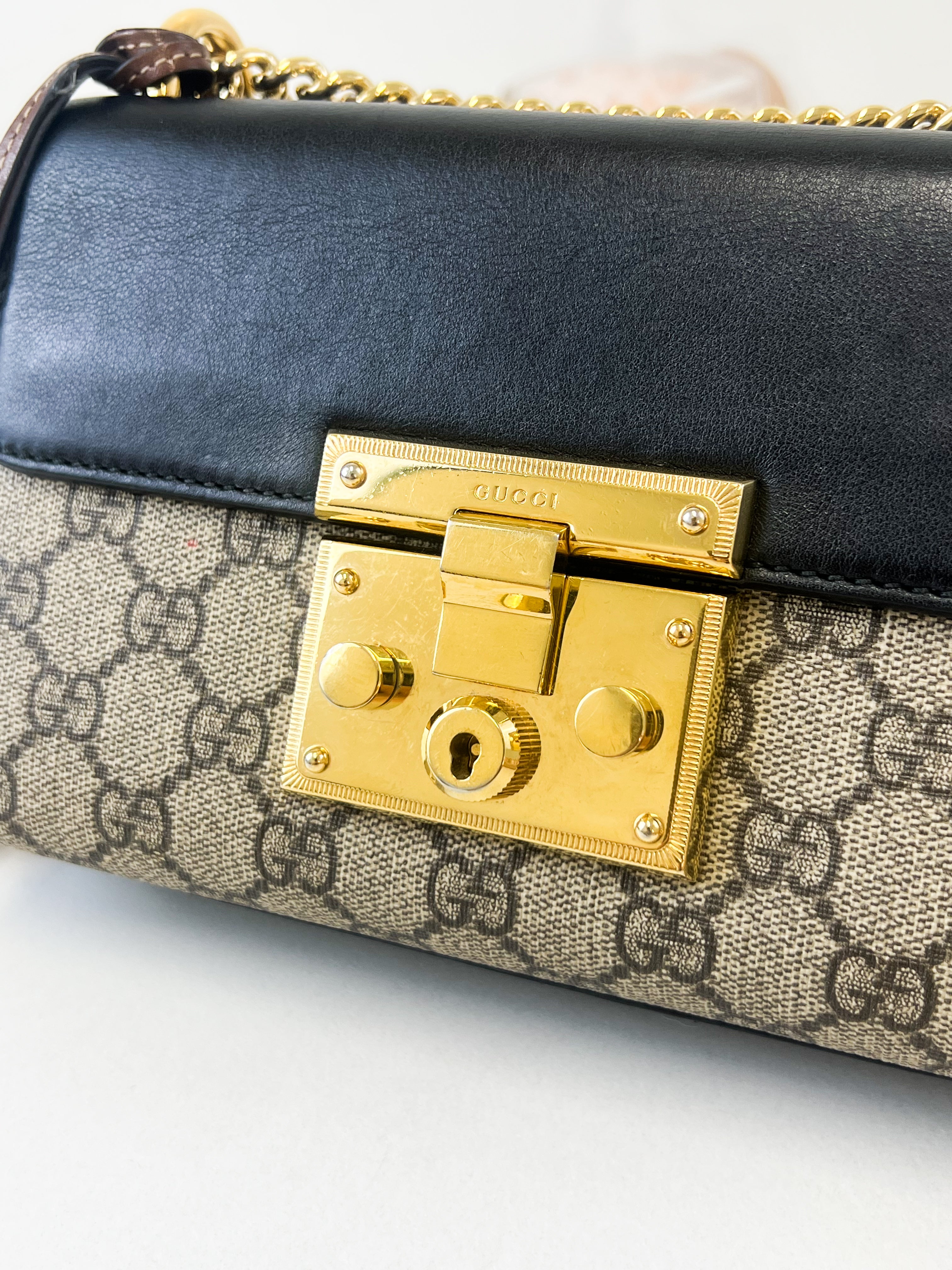 Gucci GG Supreme Small Padlock Shoulder Bag