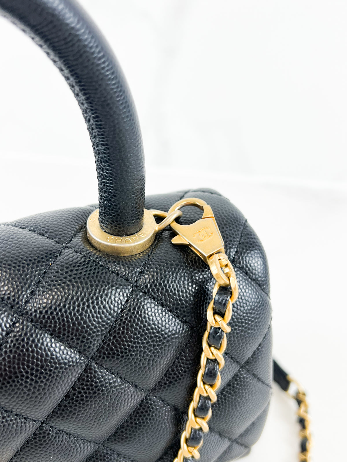 Chanel Small Black Caviar Coco Handle