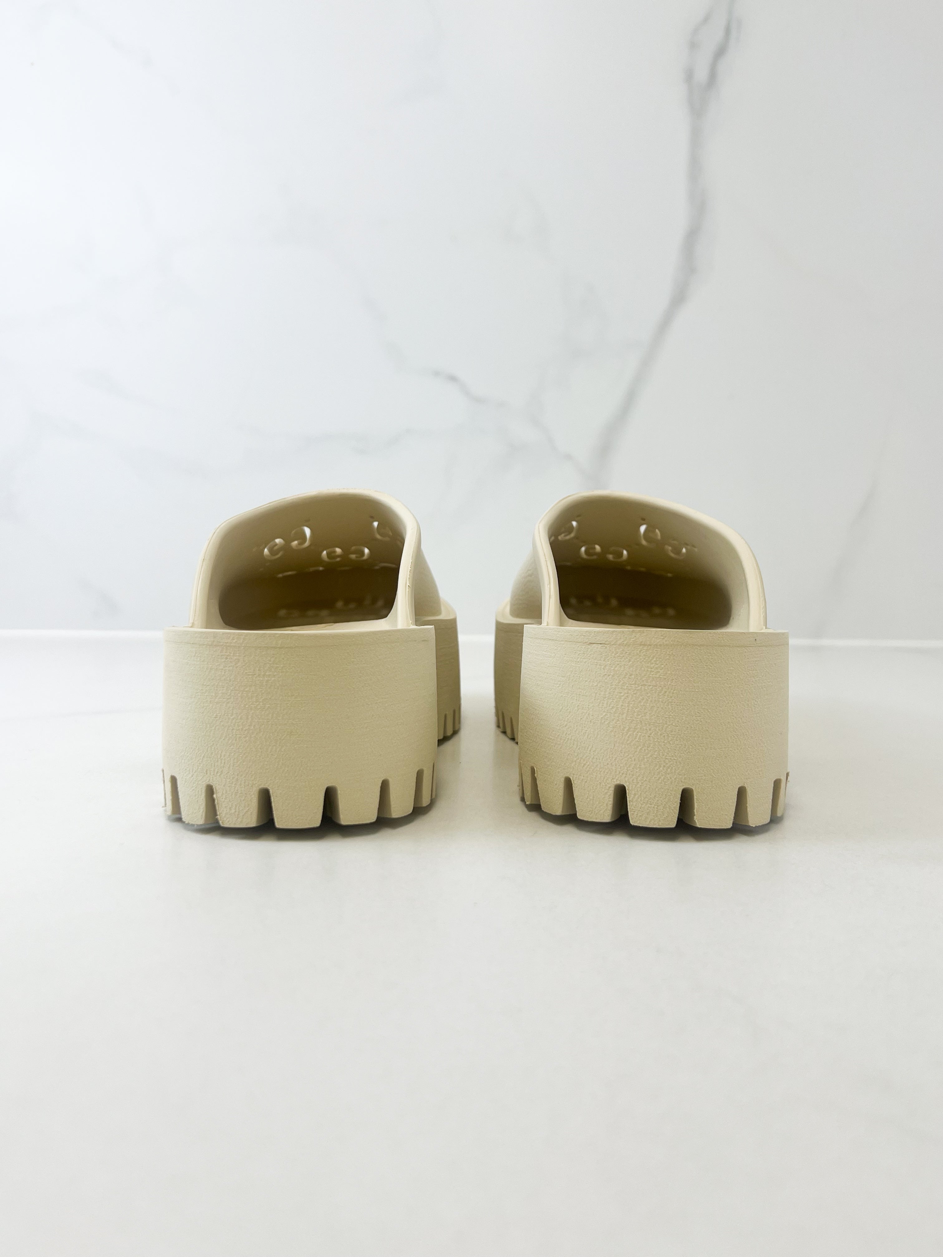 Gucci GG Rubber Platform Clog Size 37