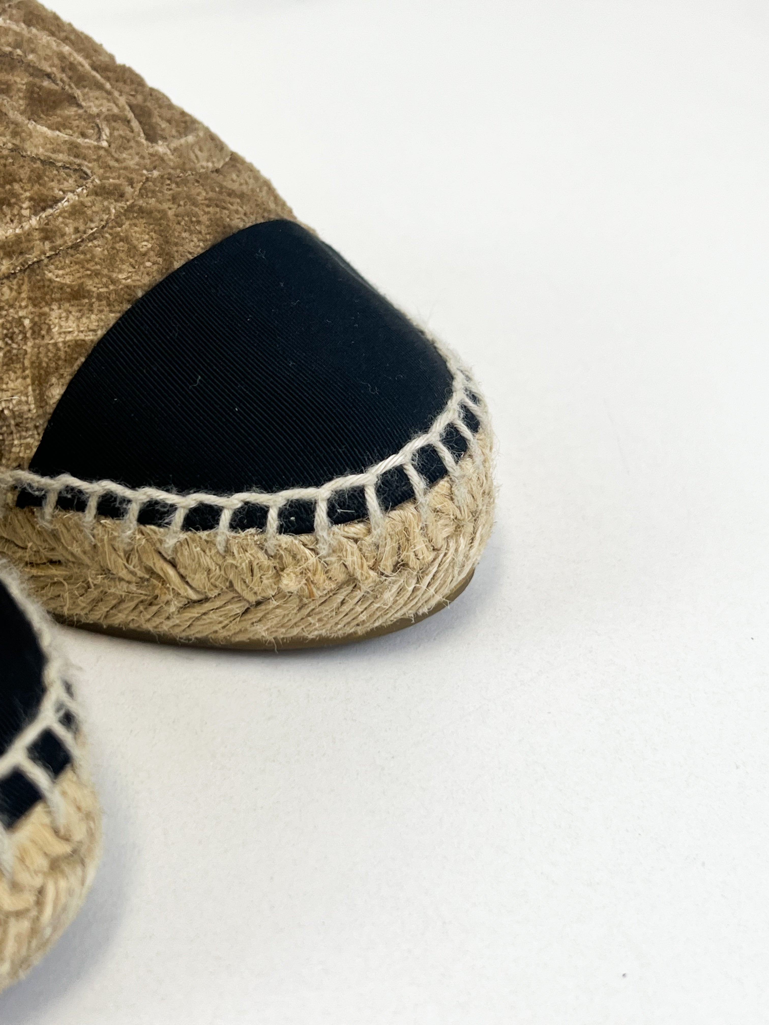 Chanel CC Espadrille Velvet Size 36