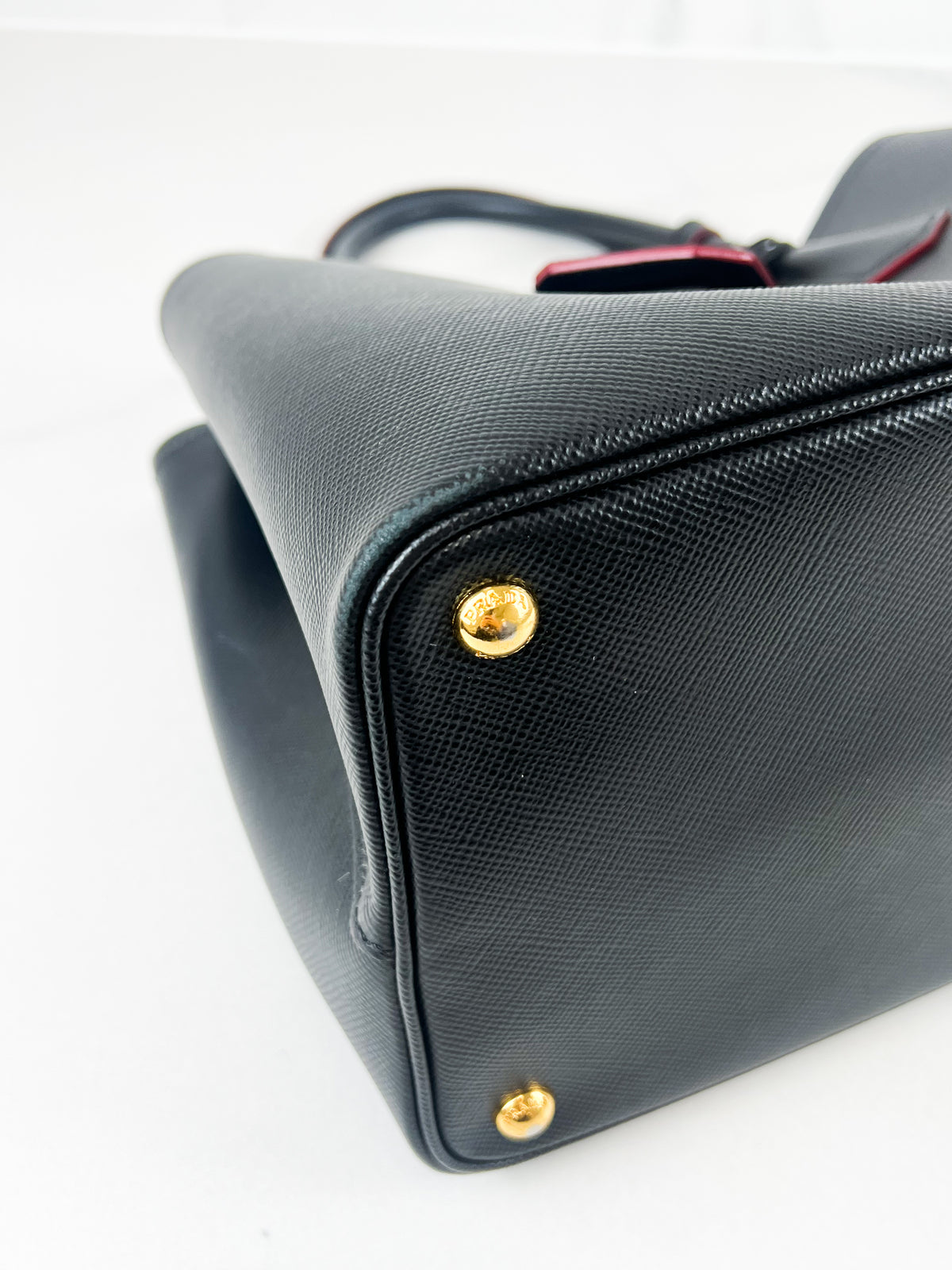 Prada Medium Saffiano Leather Double Bag in Nero