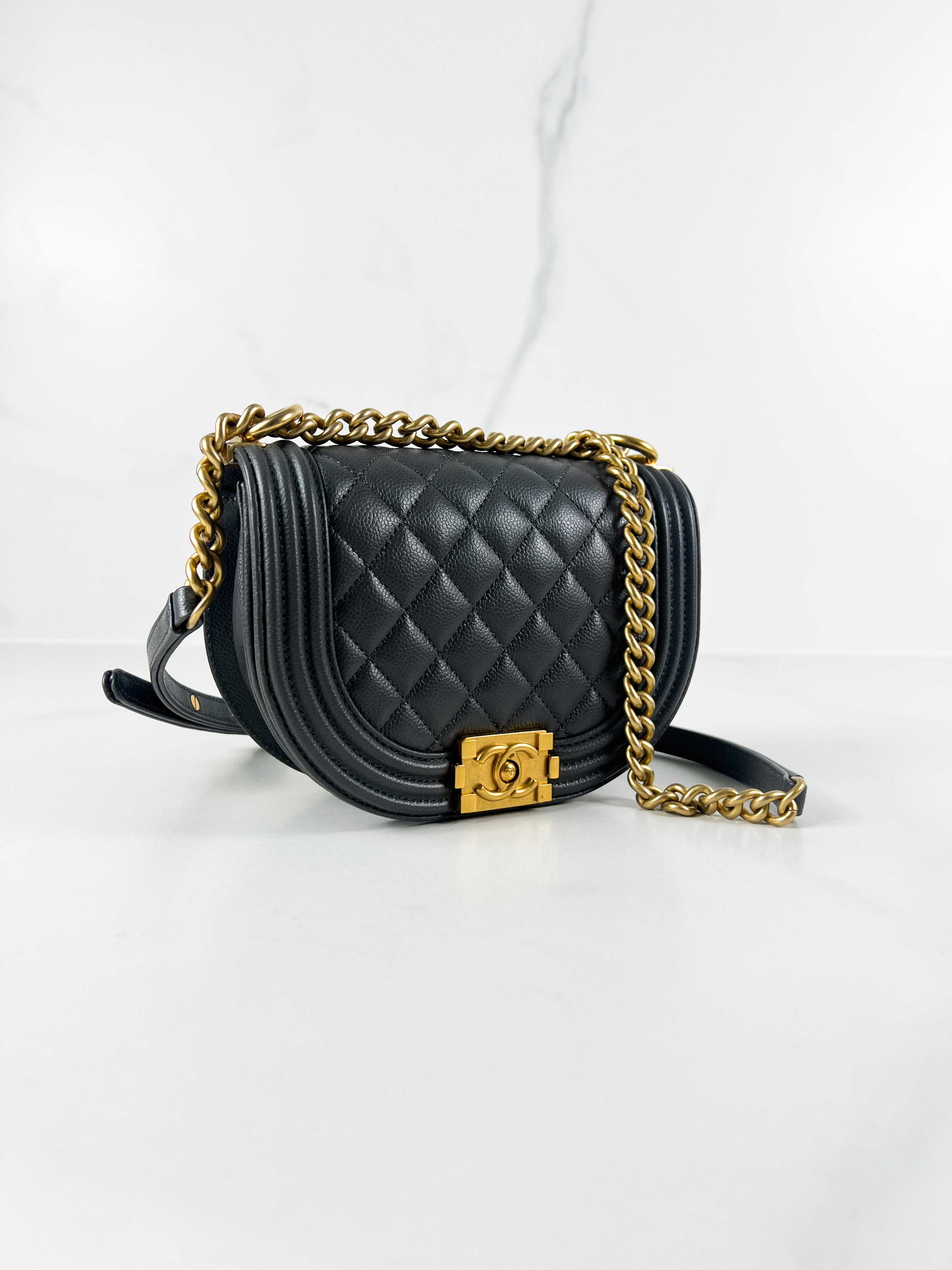 Chanel Half Moon Caviar Bag in Grey