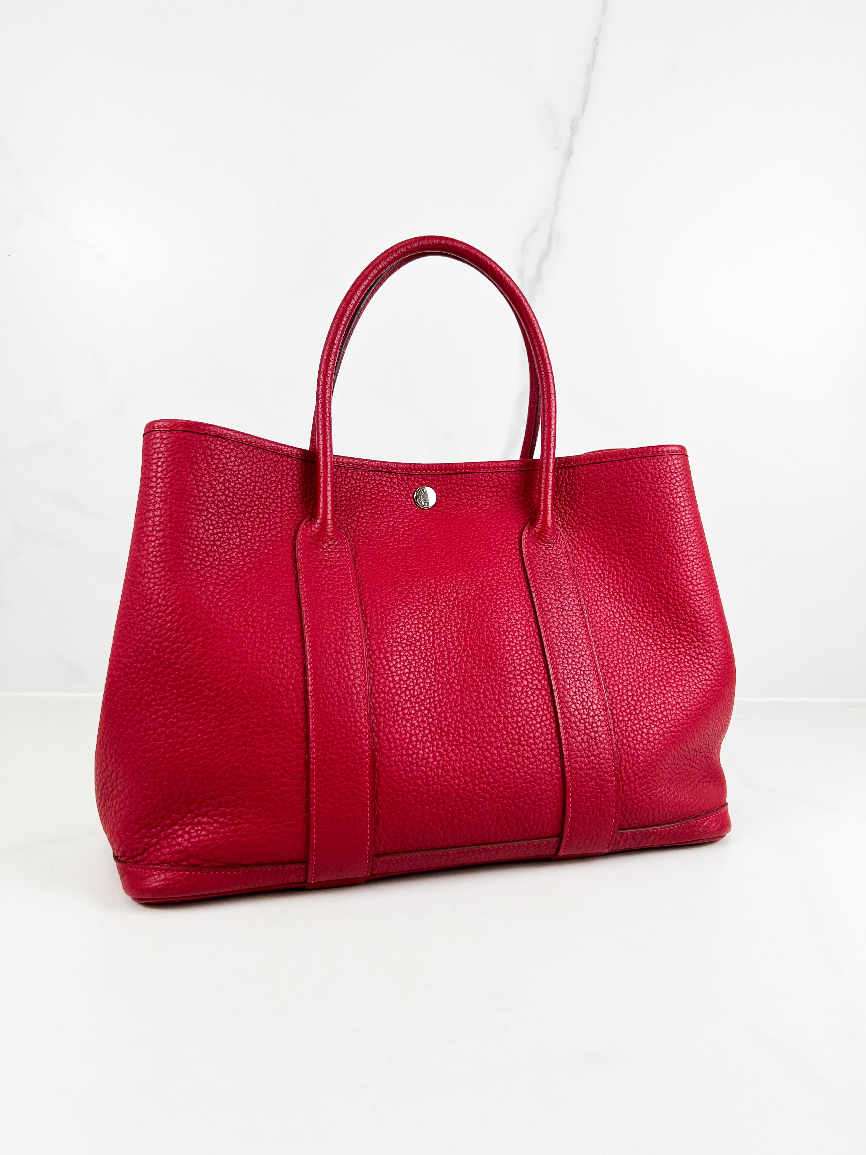 Hermes Garden Party 30 in Red Negonda Leather