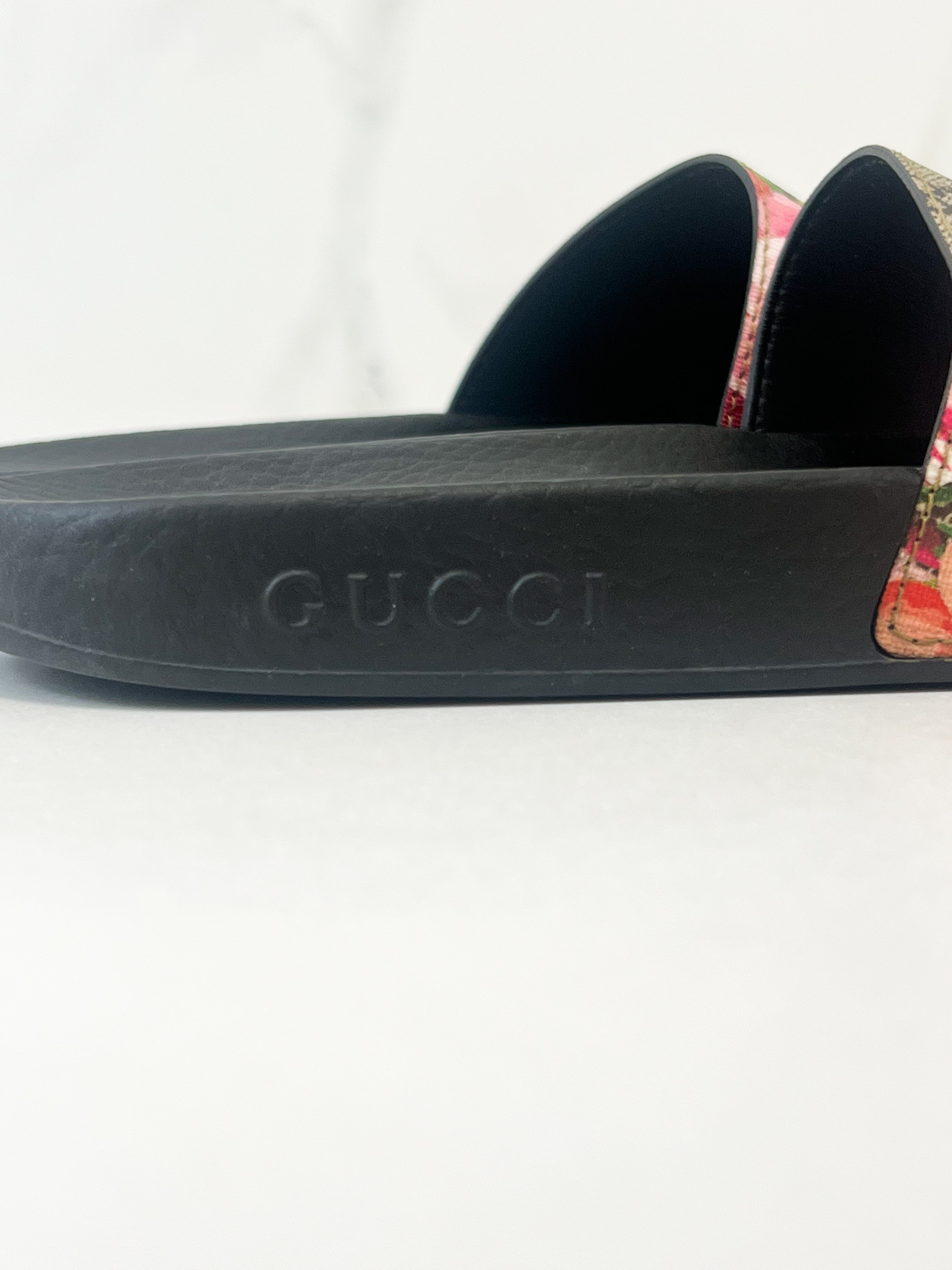 Gucci Floral Supreme Slides Size 37