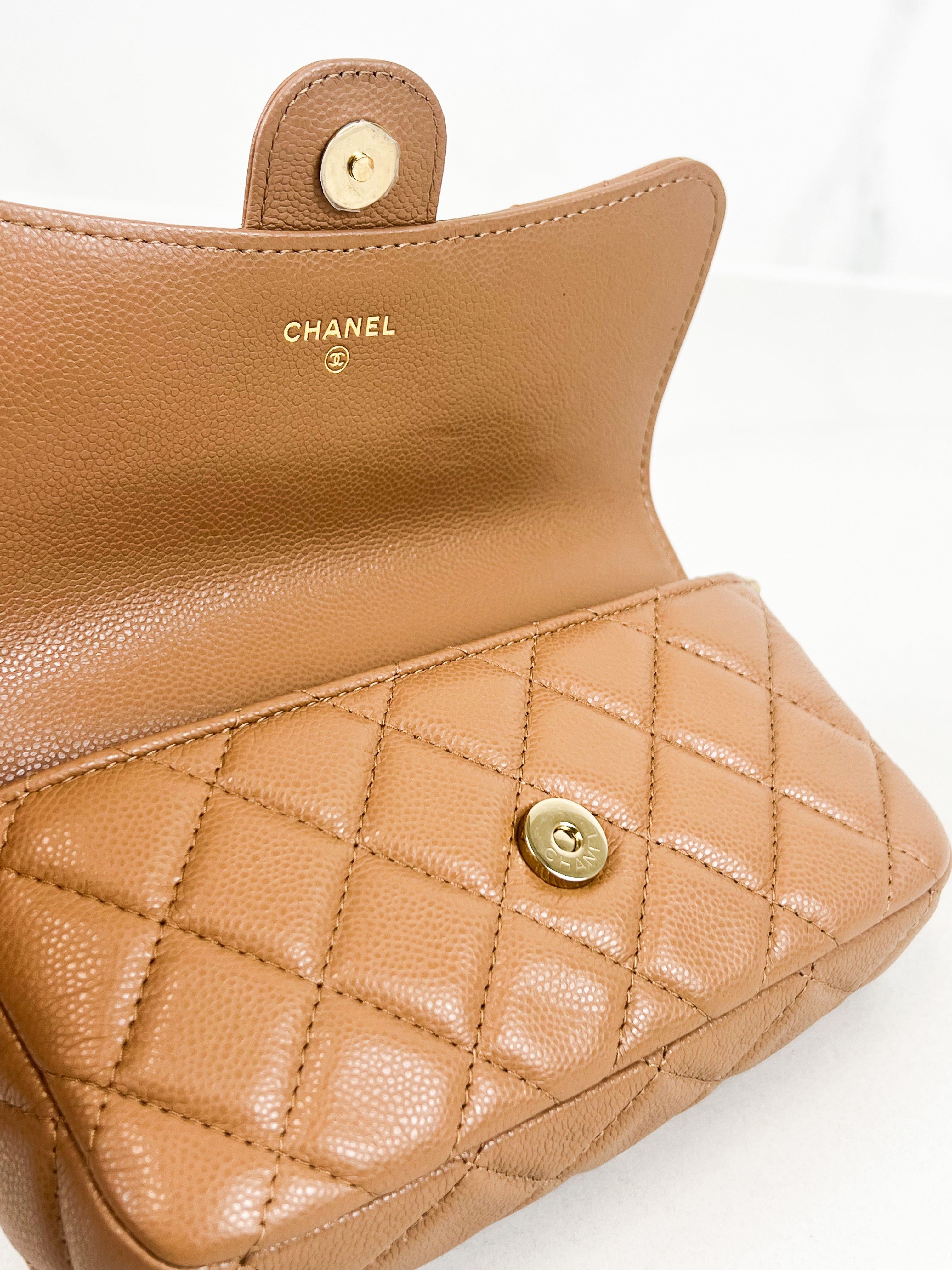 Chanel Caramel Classic Flap Phone Holder with LGHW