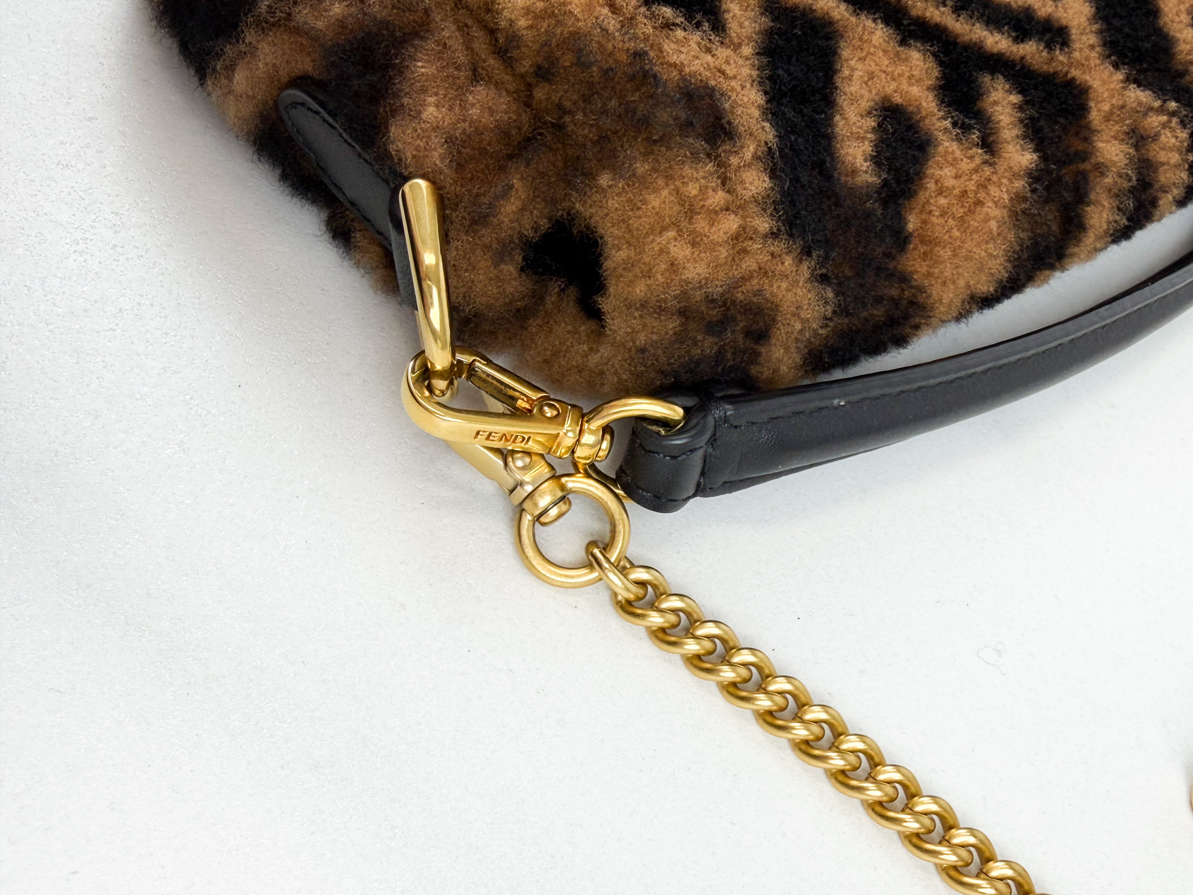 Fendi FF Baguette Shearling Mini Bag