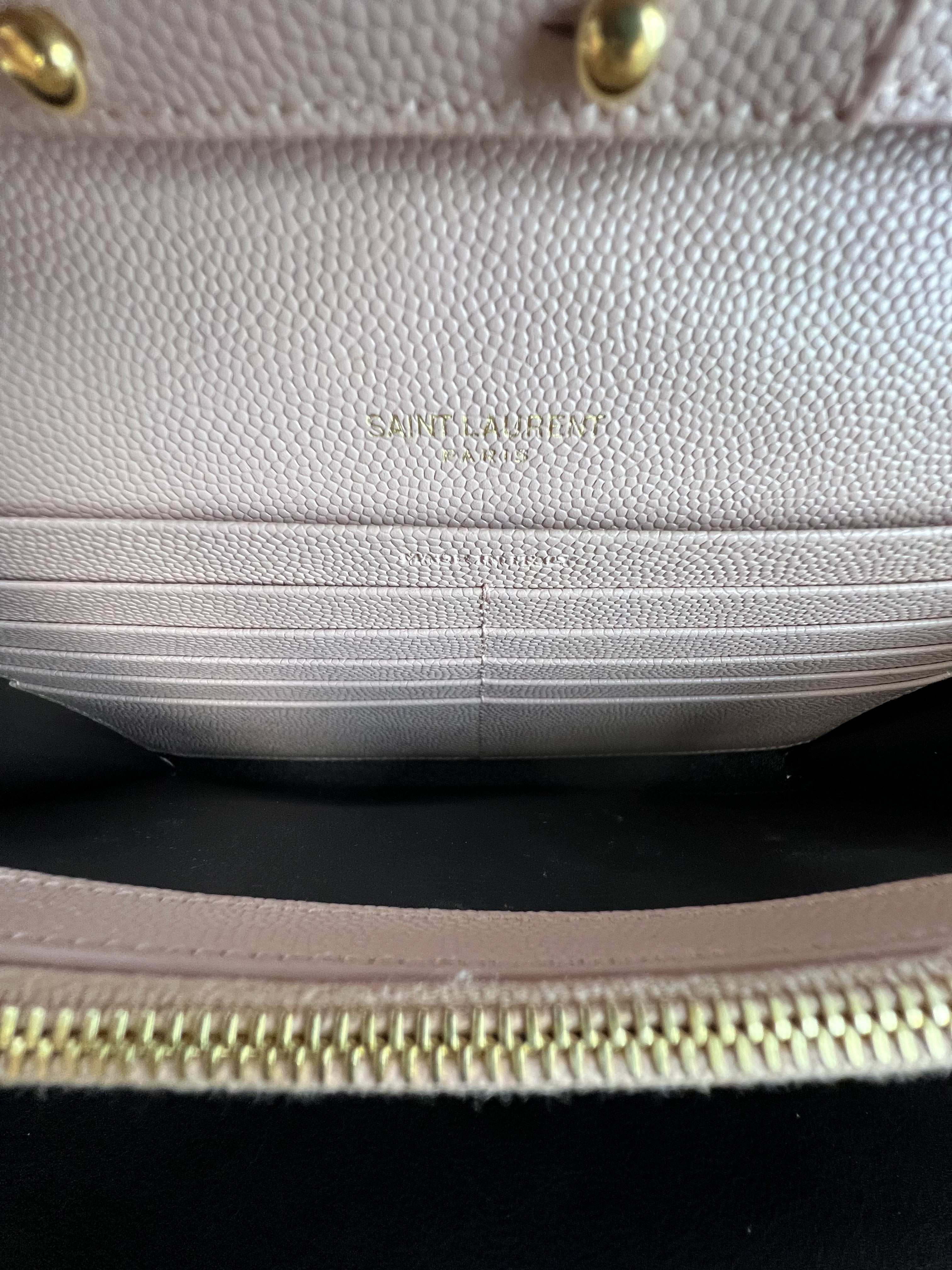Saint Laurent Cassandre Envelope Pink WOC with GHW