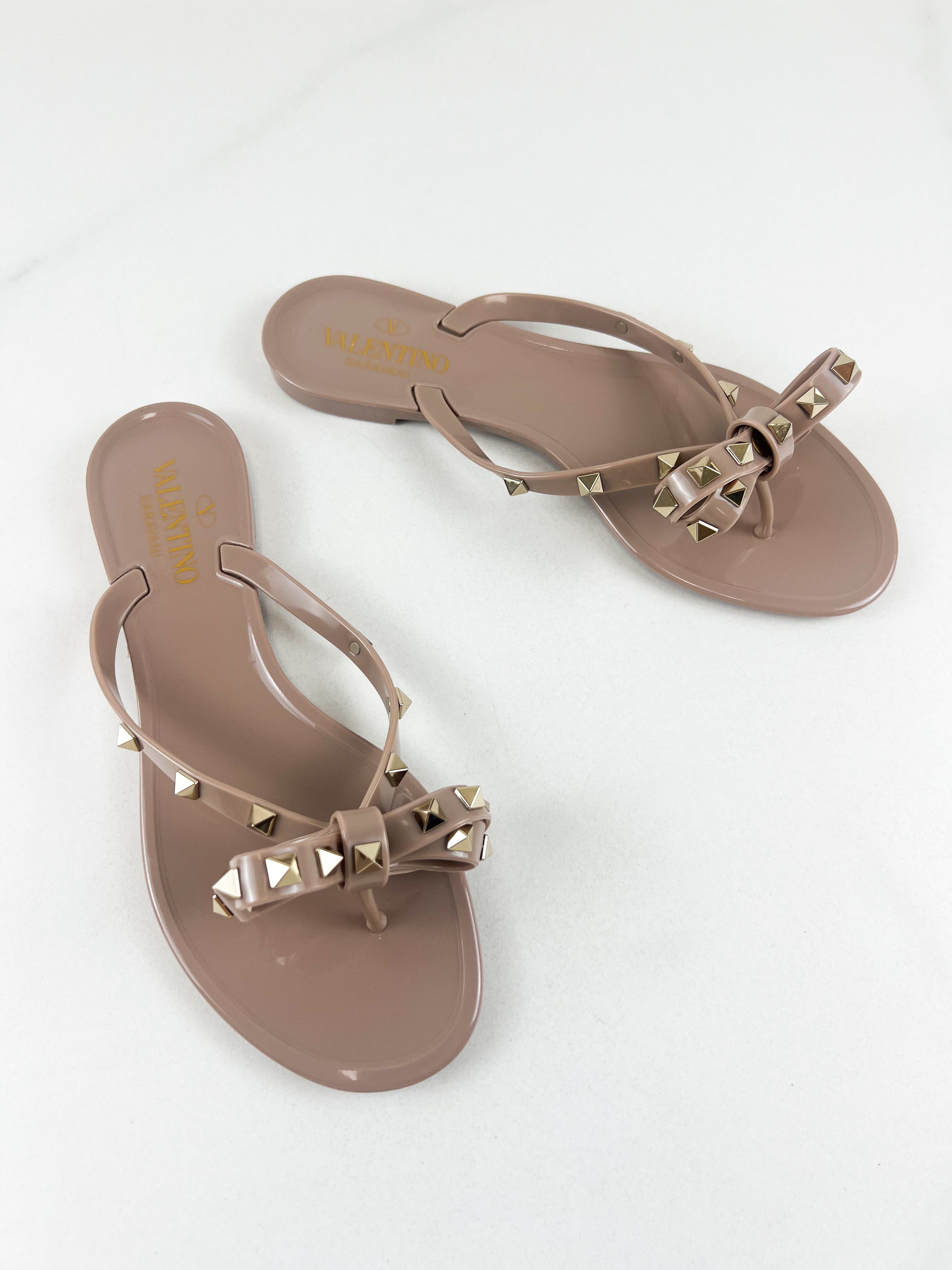 Valentino Jelly Rockstud Thong Size 38