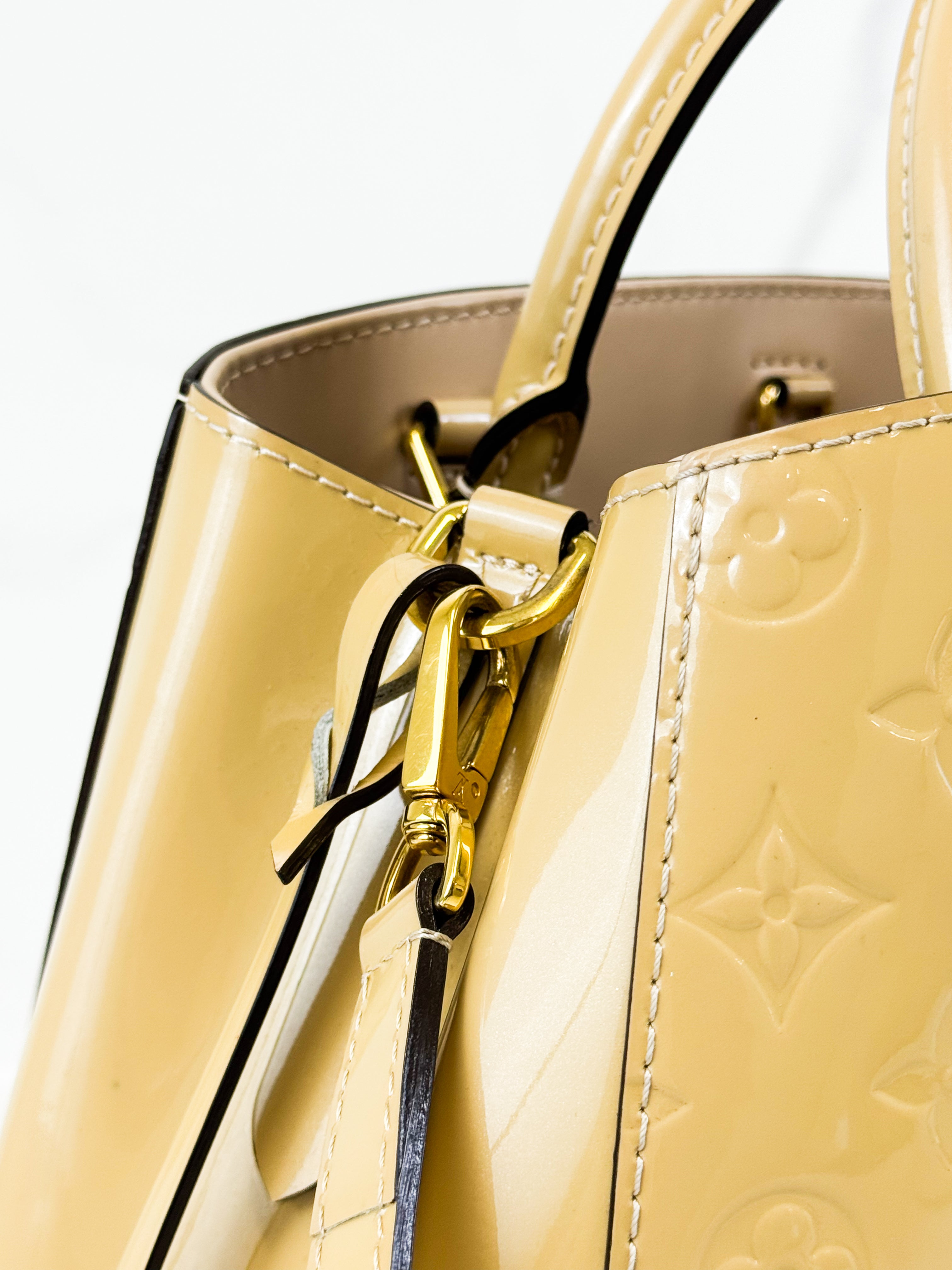 Louis Vuitton Patent Monogram Montaigne BB Satchel