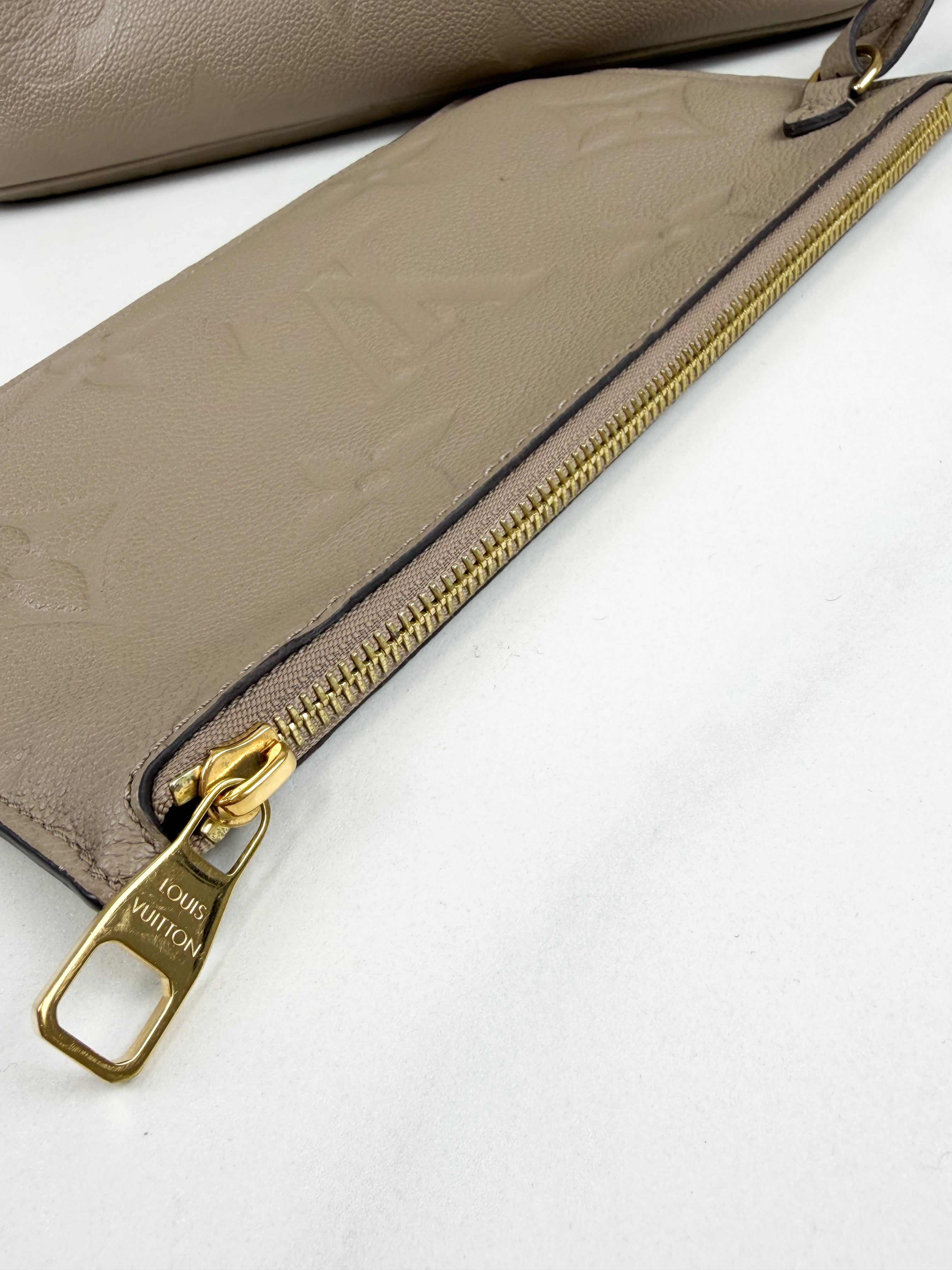 Louis Vuitton Neverfull MM in Empreinte Tourterelle with Pouch