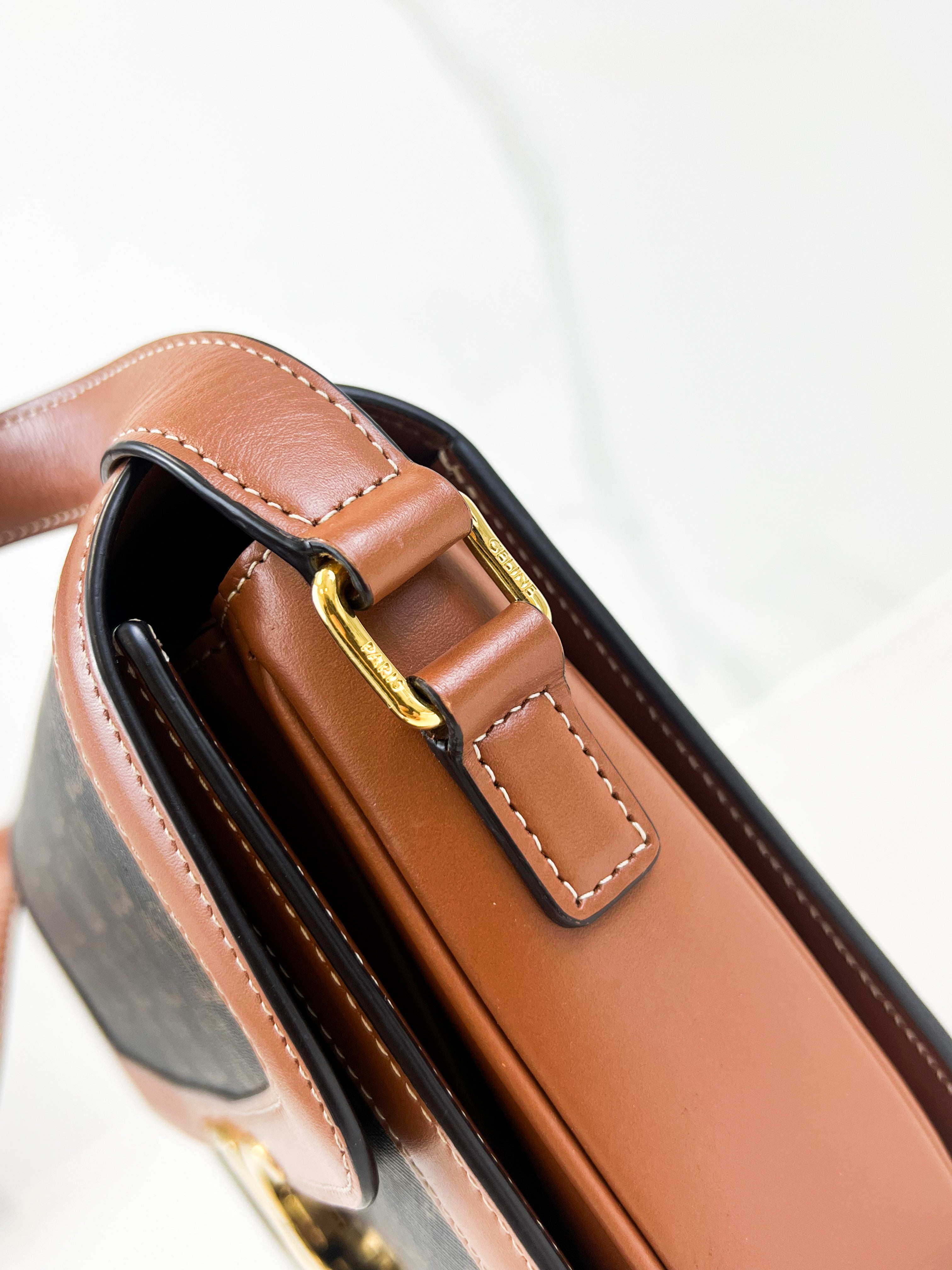 Celine Triomphe Medium in Tan