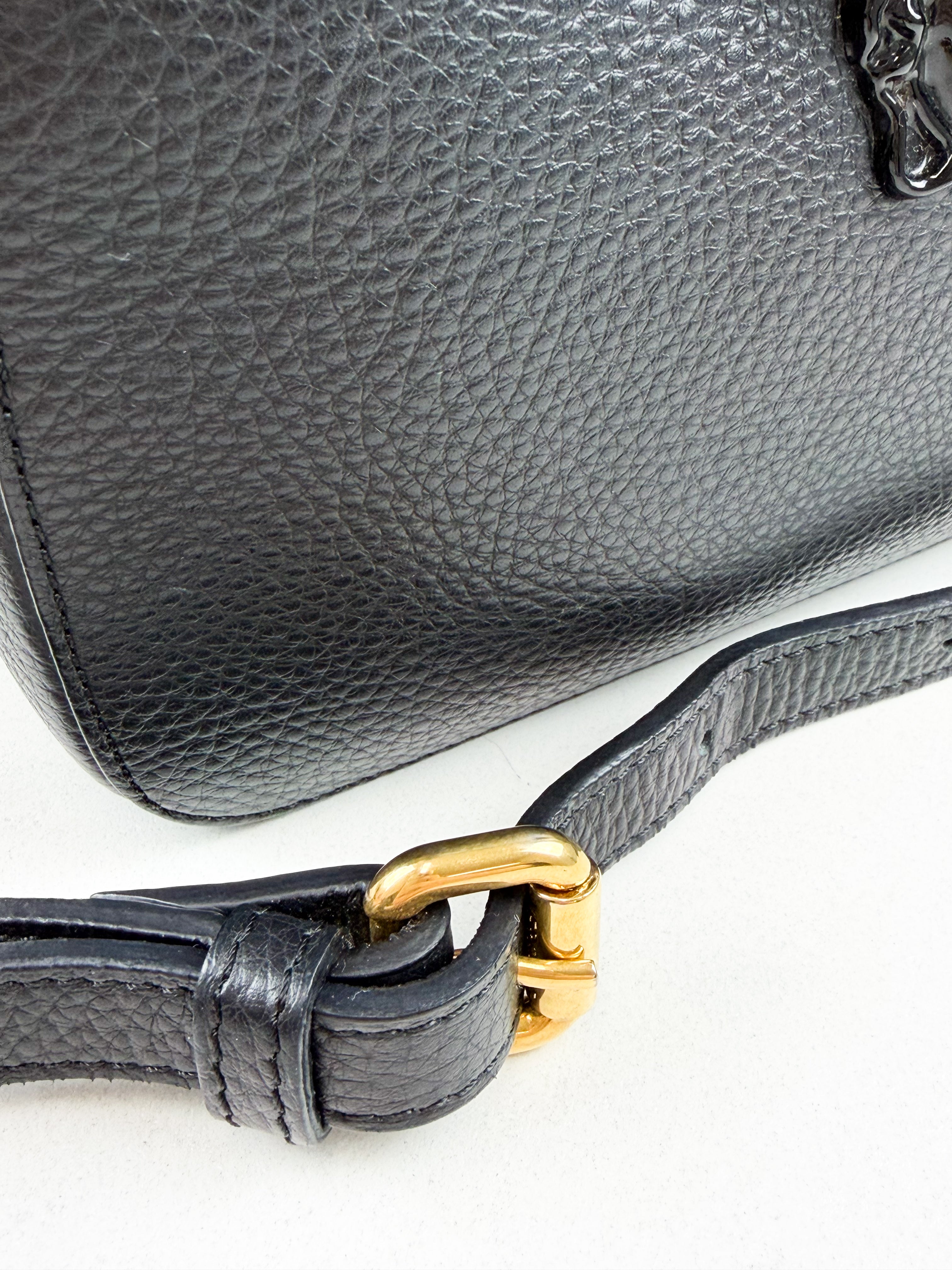 Versace Black Medusa Grained Calfskin Crossbody