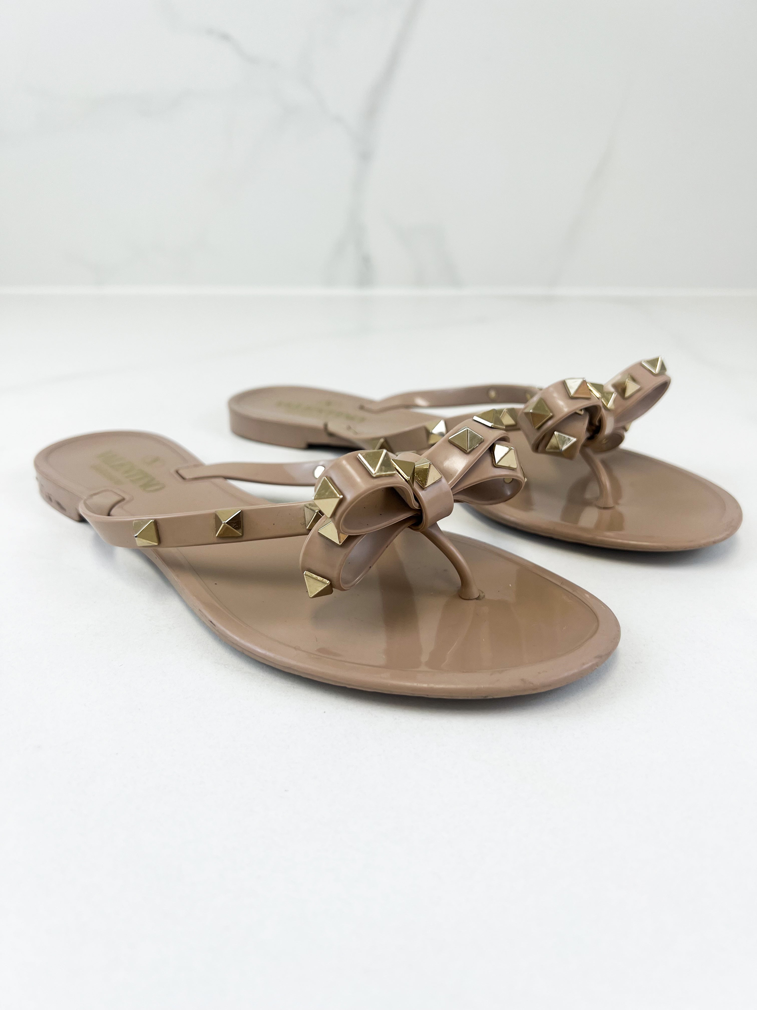 Valentino Jelly Rockstud Thong Size 37