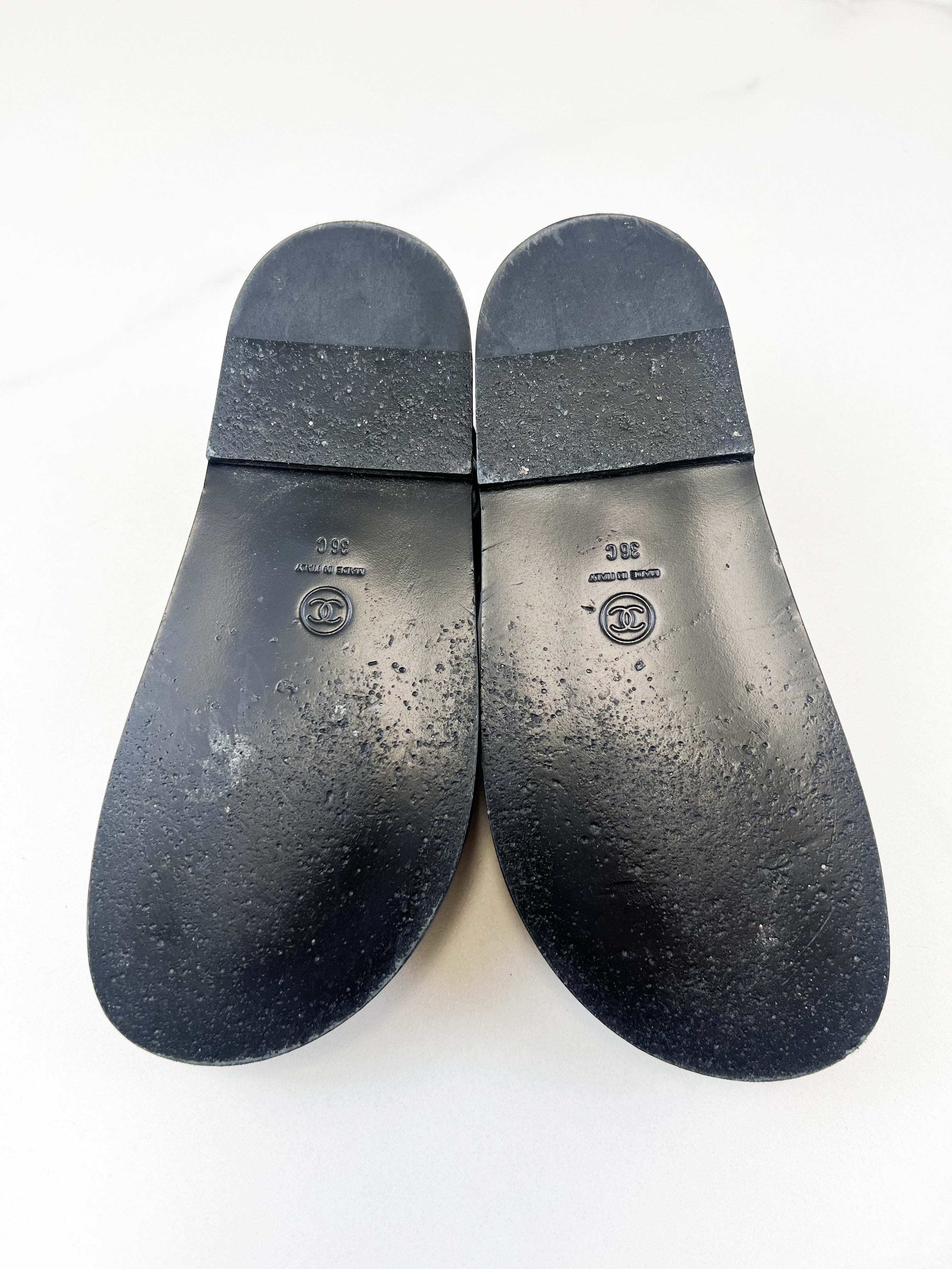 Chanel Black Leather Dad Sandal Size 36C