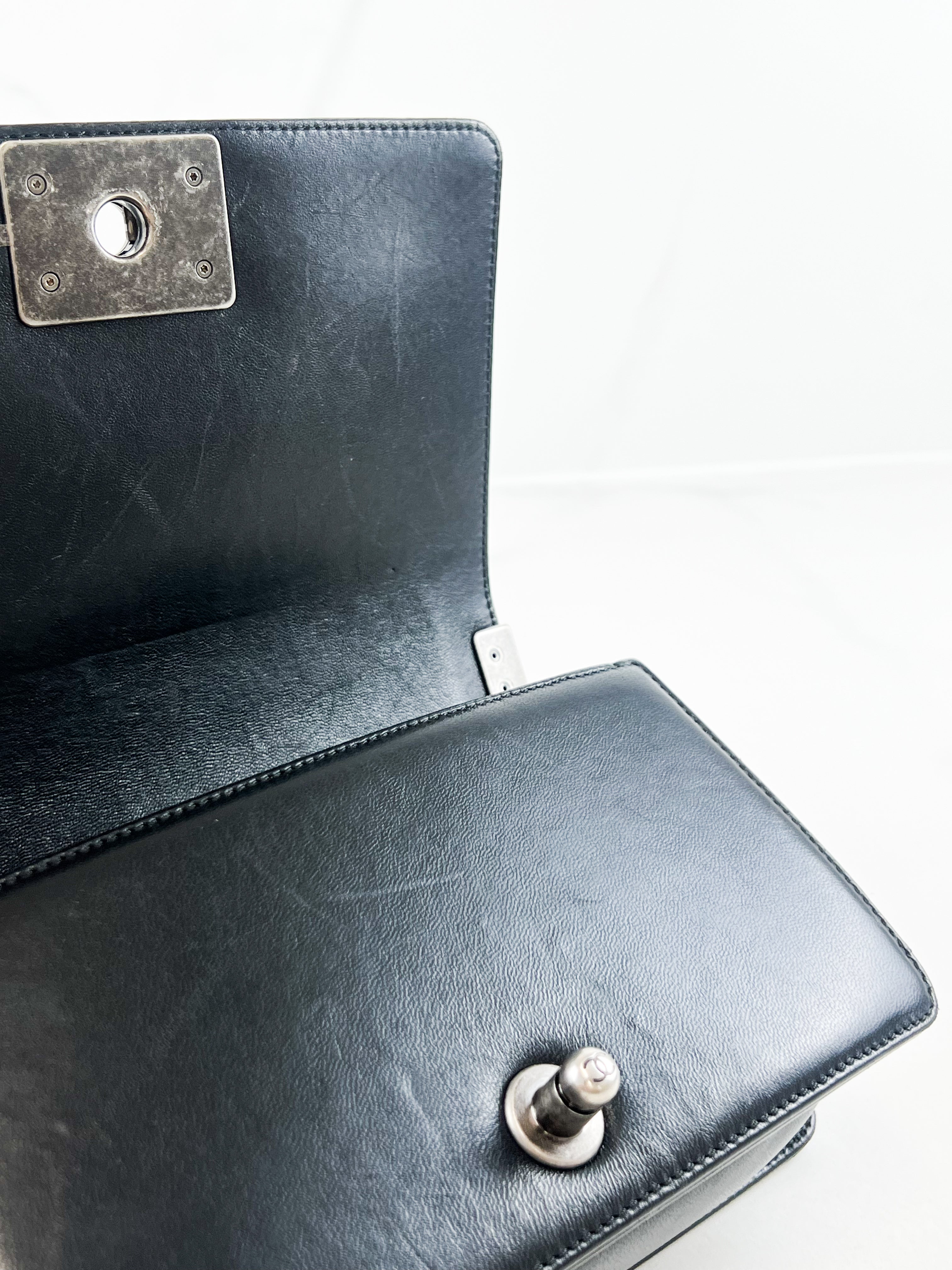 Chanel Small Lambskin Boy Bag with Ruthenium Hardware