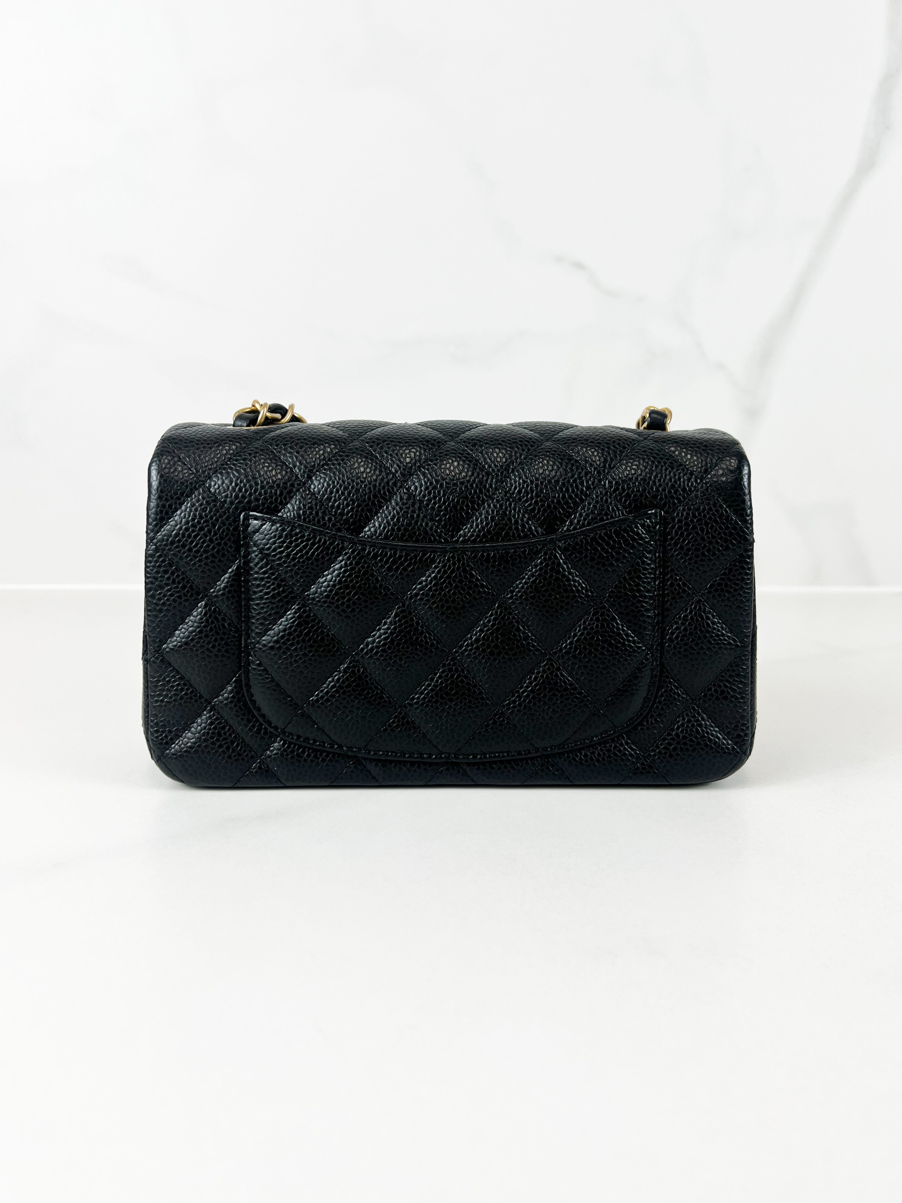 Chanel Rectangular Mini Flap Caviar Shoulder Bag GHW