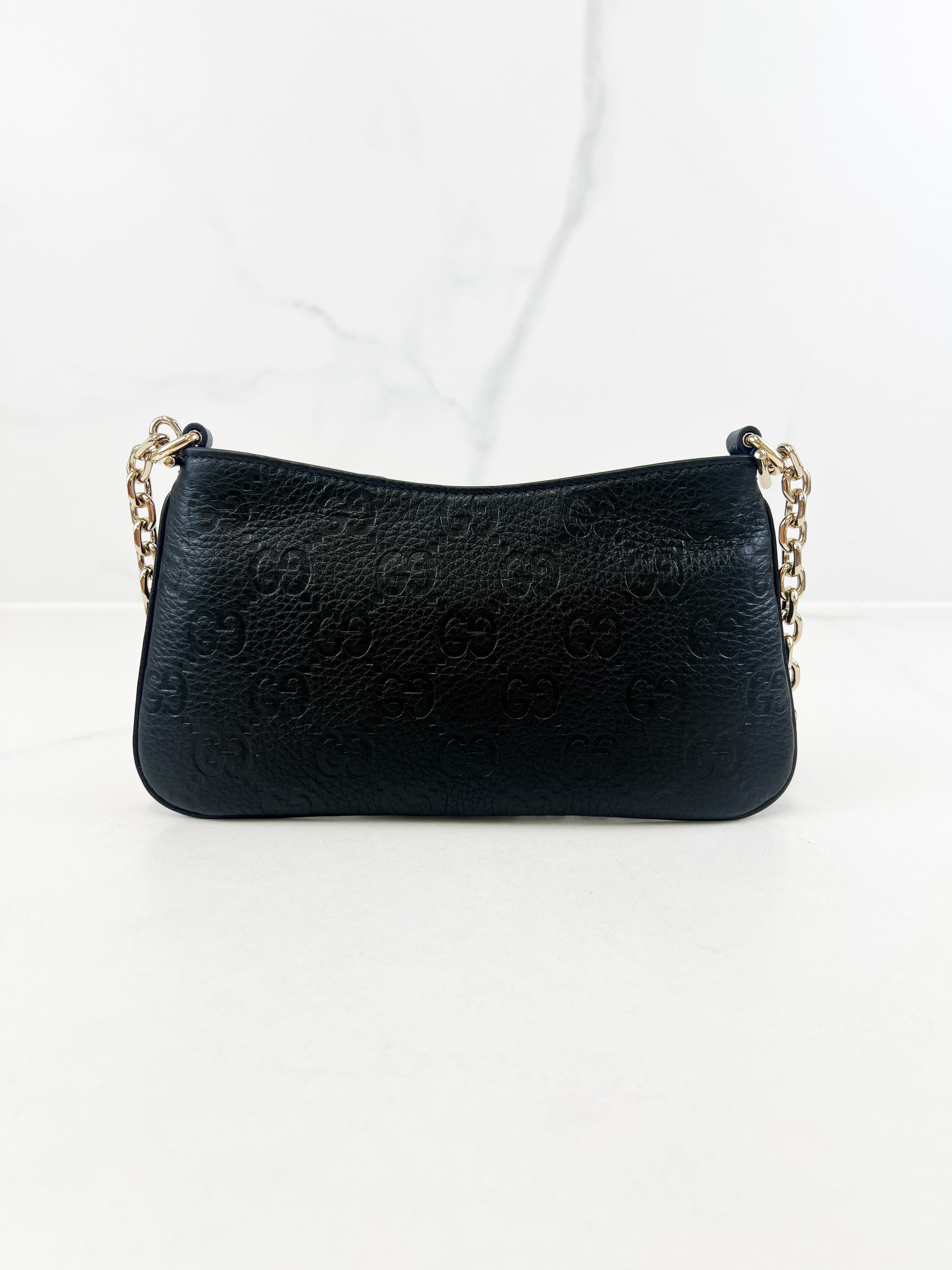 Gucci GG Emblem Mini Debossed Shoulder Bag