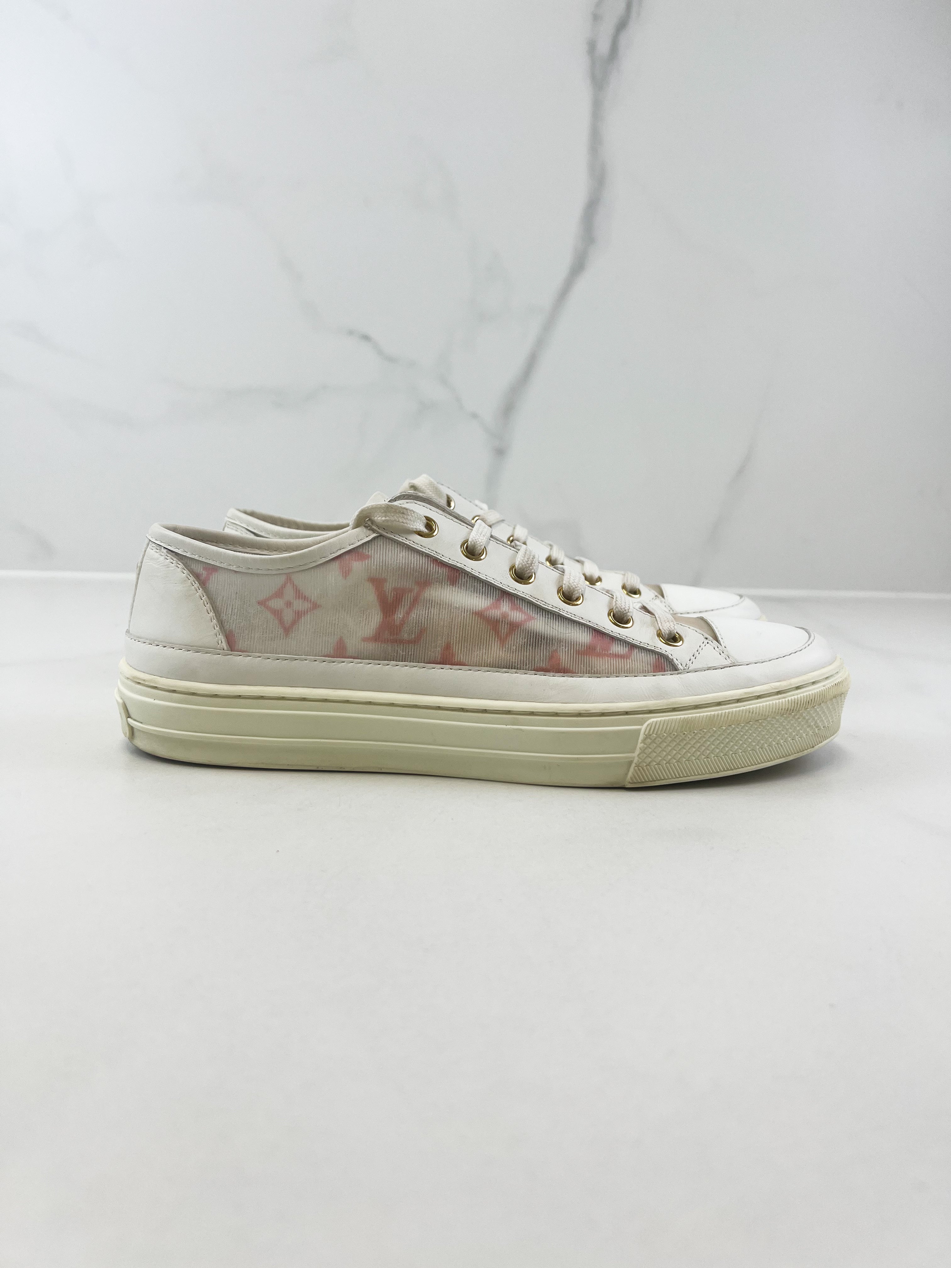 Louis Vuitton Monogram Pink & White Stellar Sneaker Size 38
