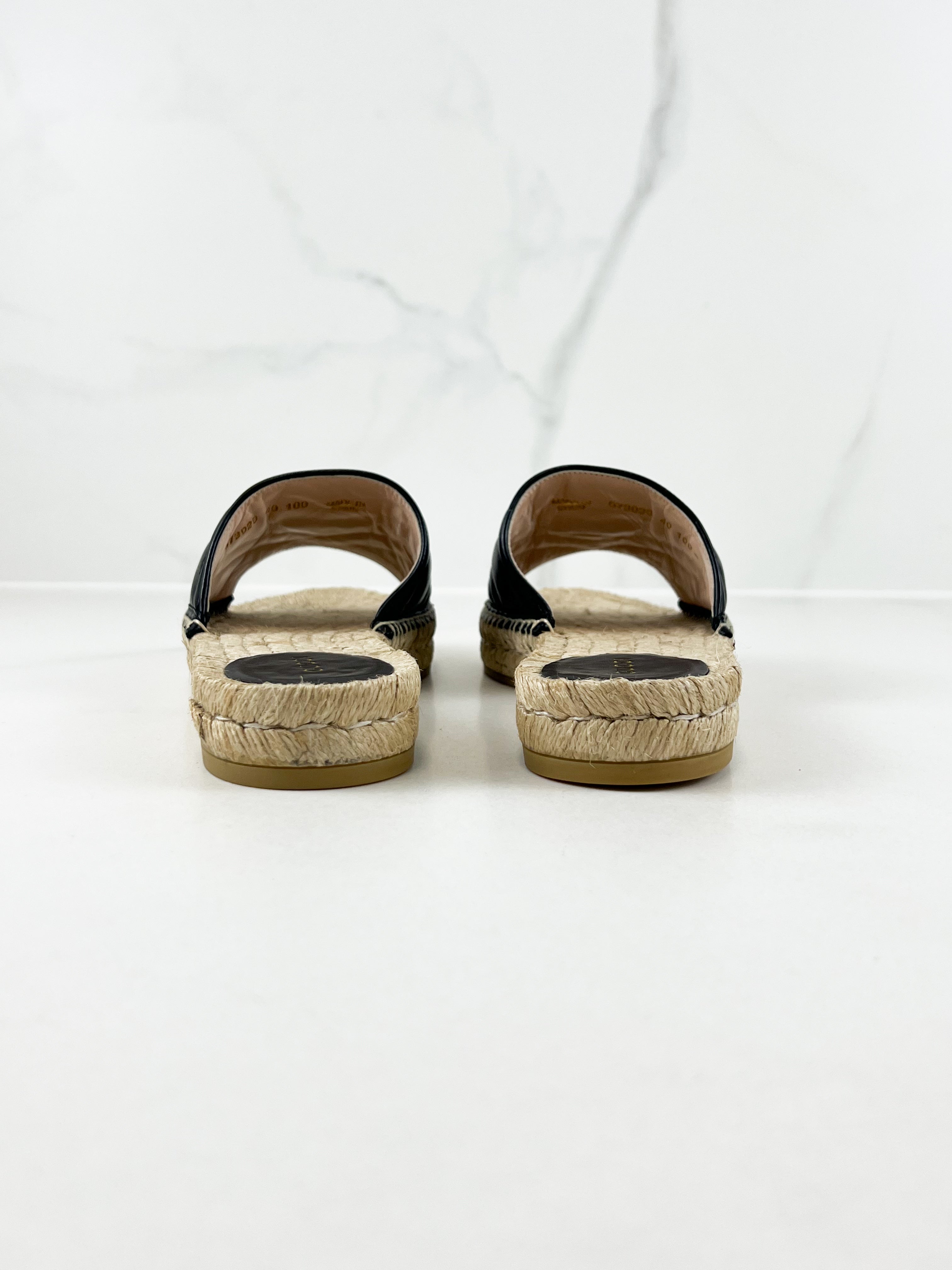 Gucci Women's GG Marmont Canvas Espadrille Sandal Size 40