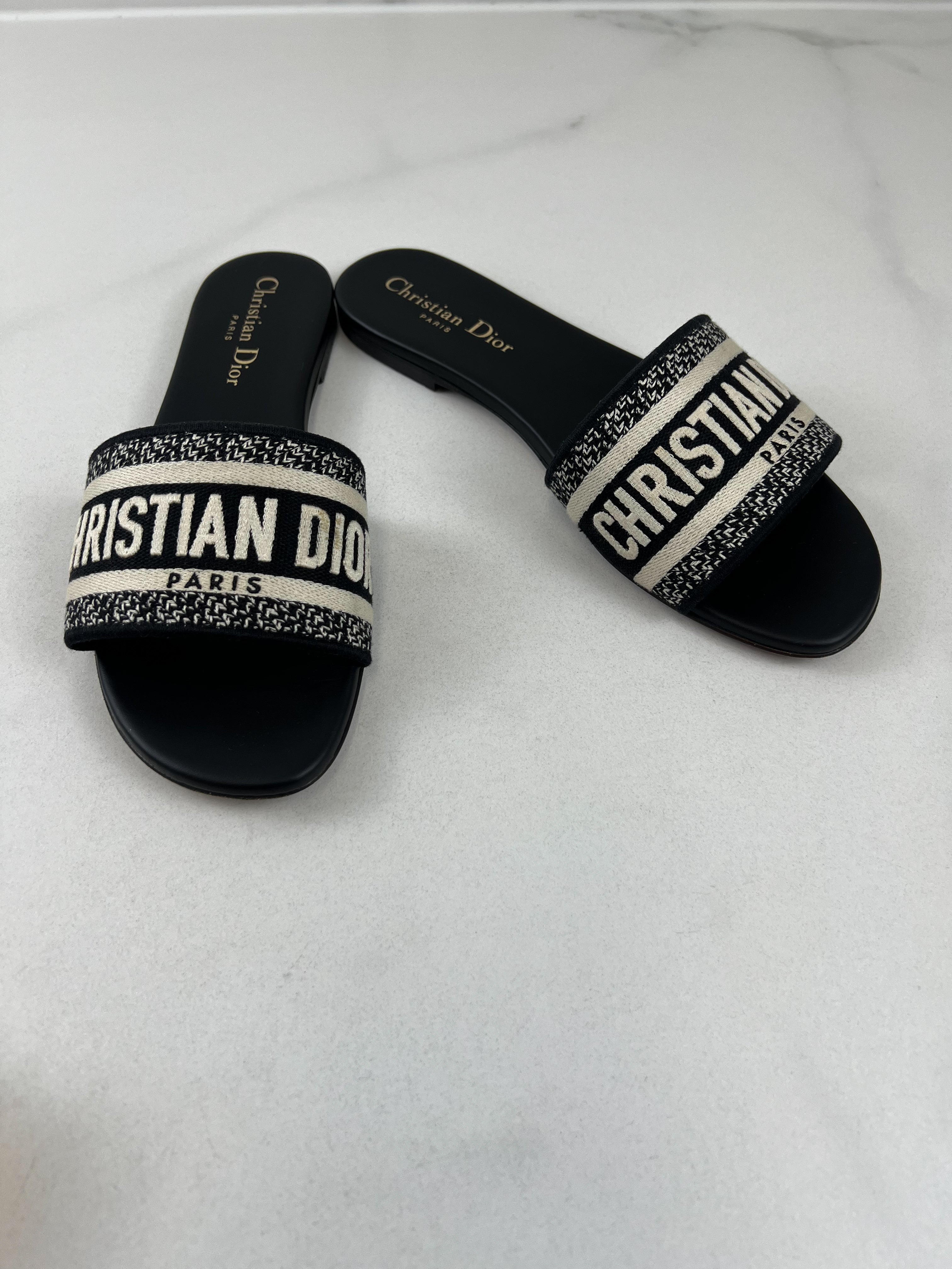 Christian Dior Dway Slides Size 37.5