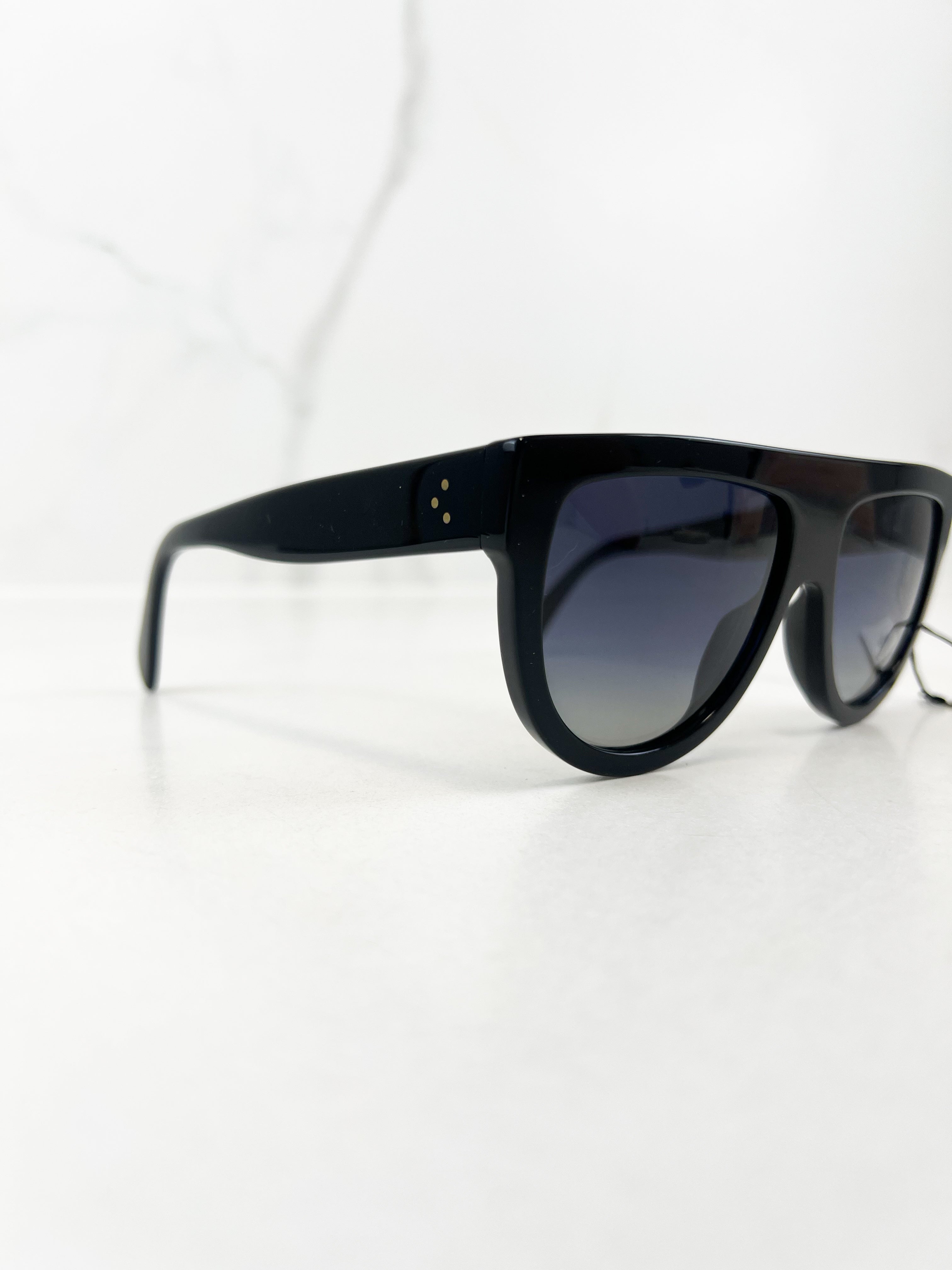 Celine Black Bold 3 Dots Flat-Brow Sunglasses