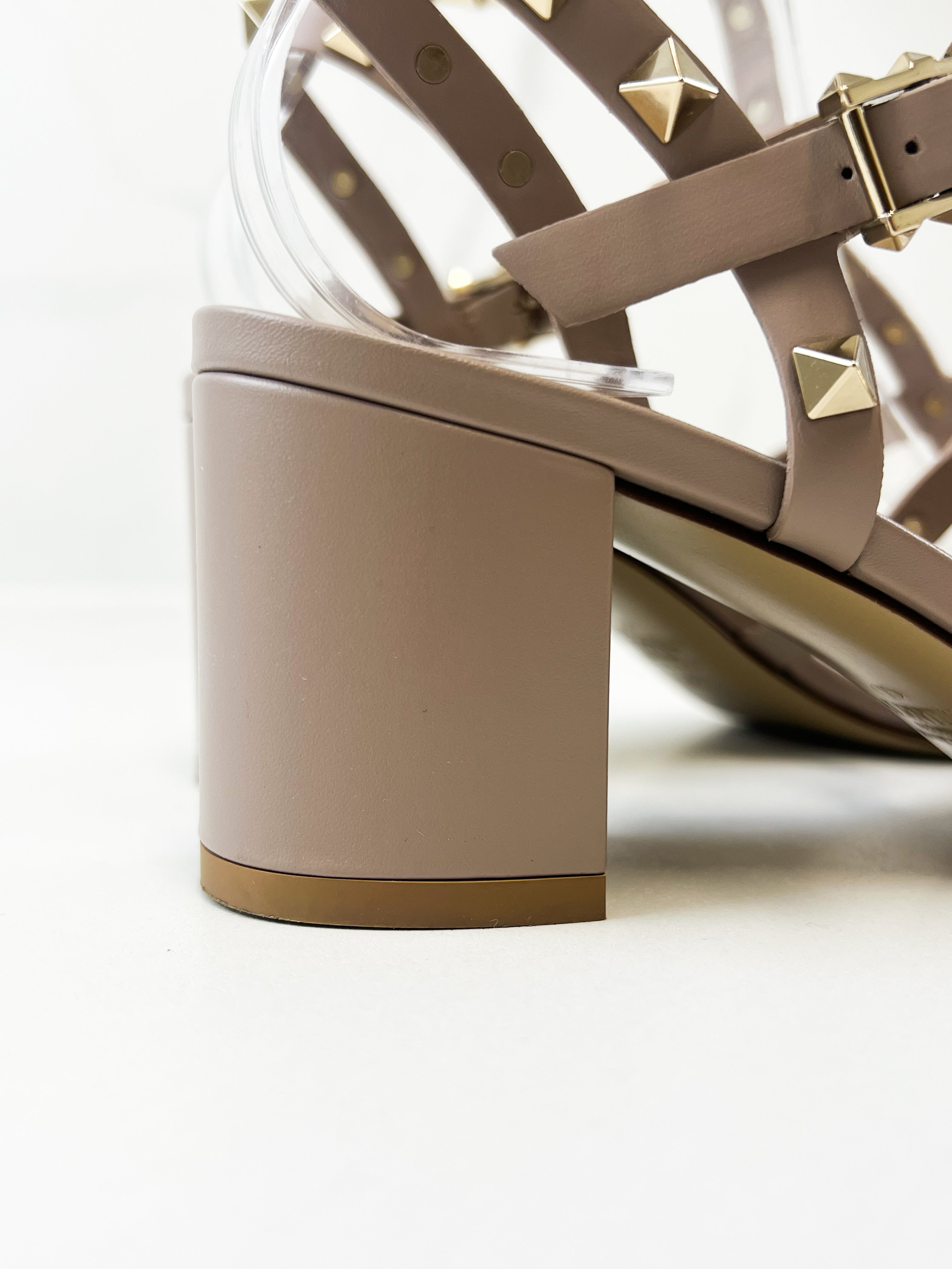Valentino Rockstud Caged Poudre Sandal Size 36