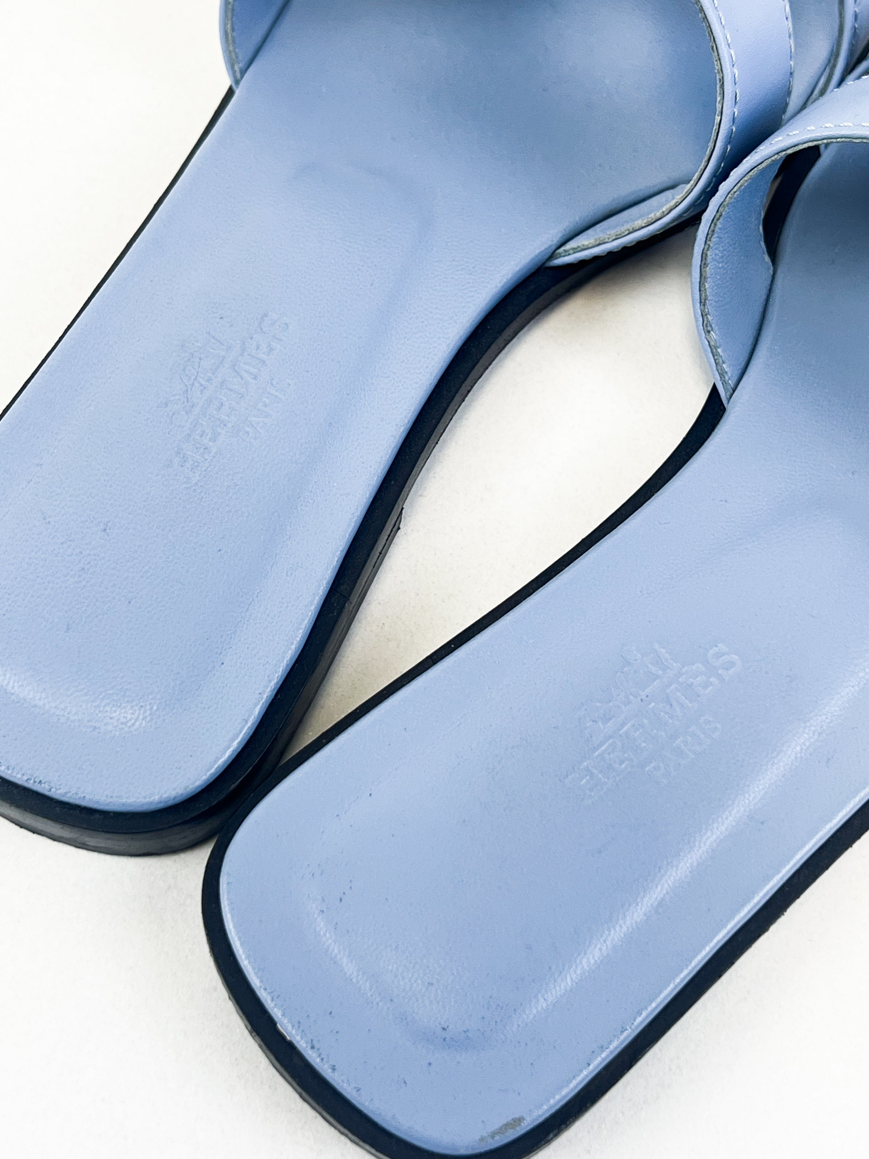 Hermes Oran Sandal in Blue Size 35