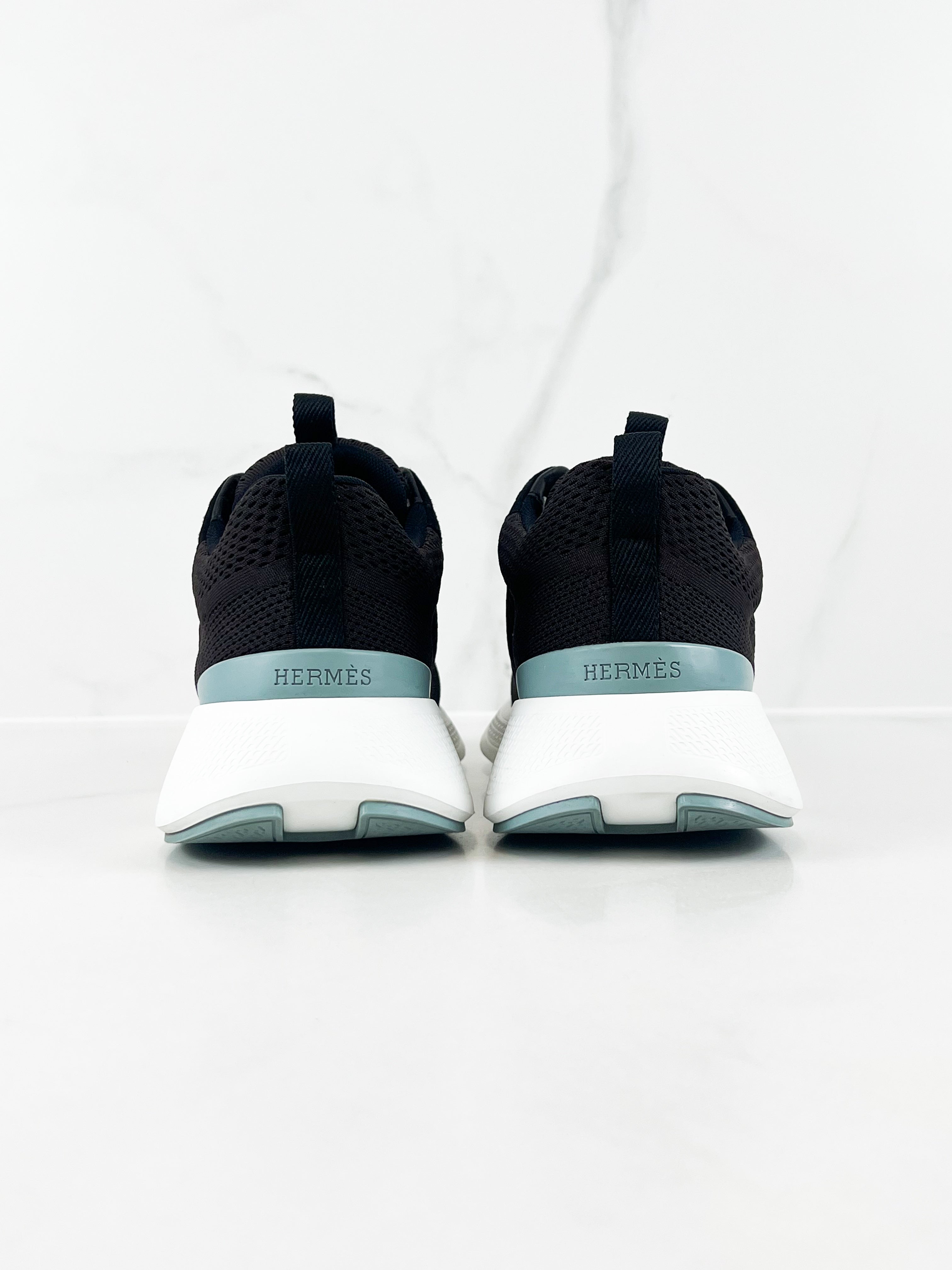 Hermes Hero Sneaker in Marron Ebene Size 40