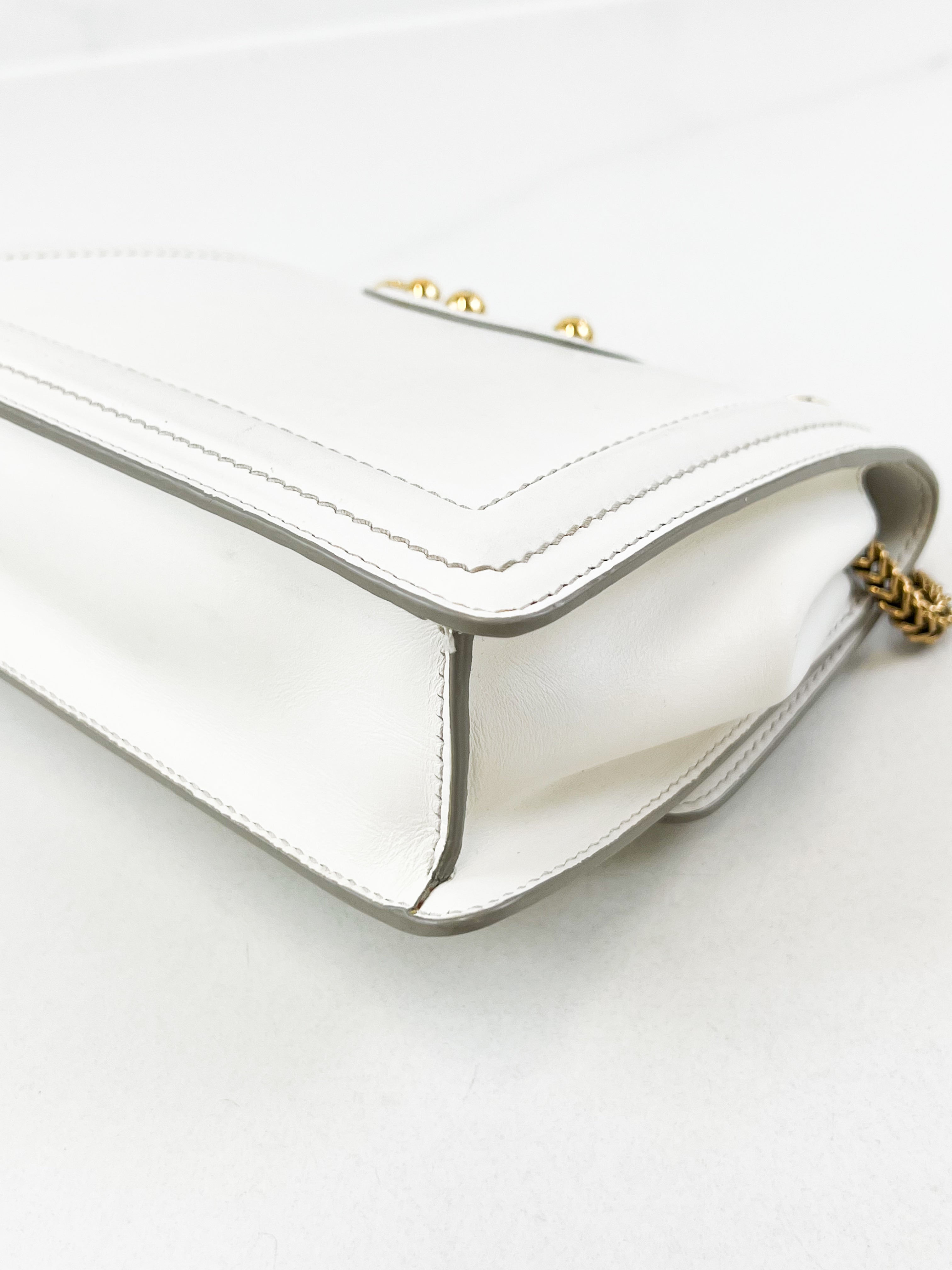 Dolce & Gabbana Amore Chain Shoulder Bag in White with GHW
