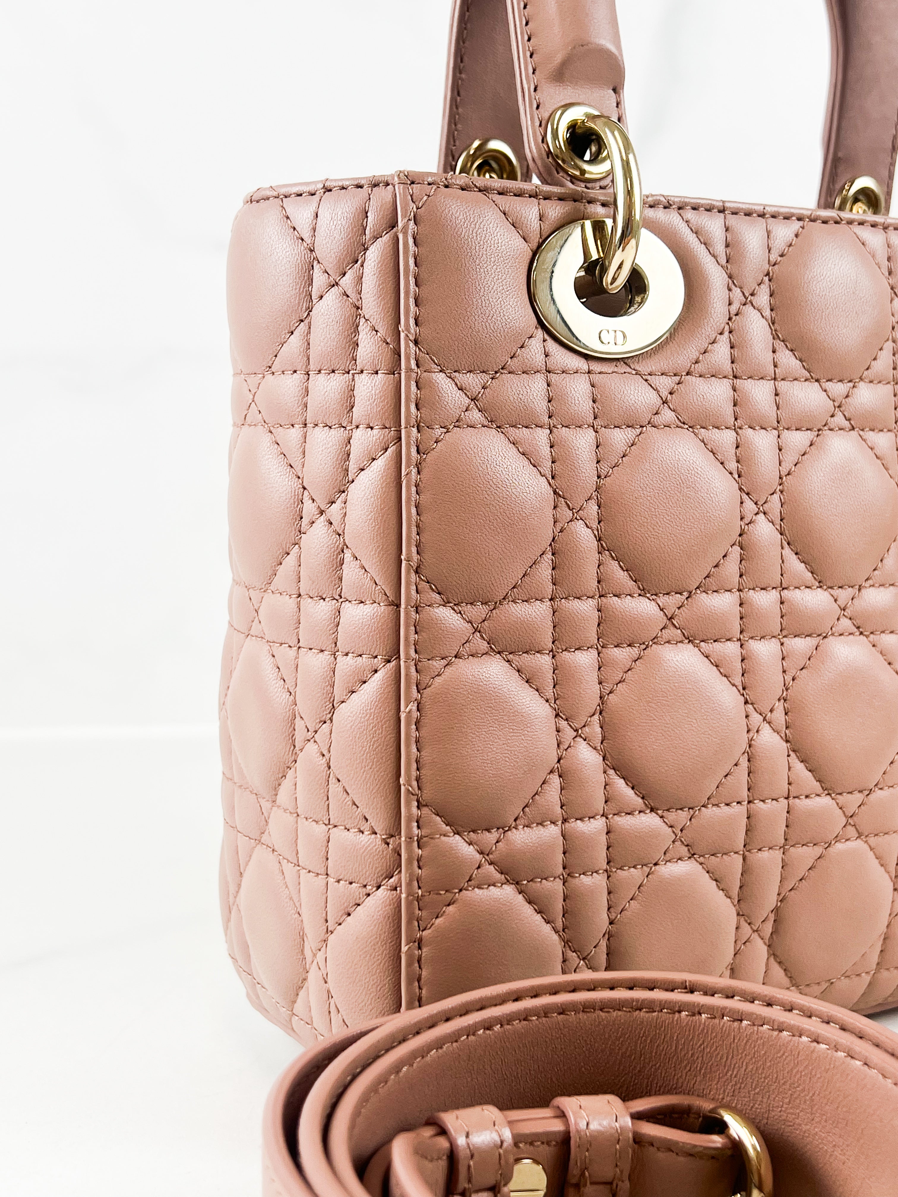Christian Dior Small Lady Dior In Blush Cannage