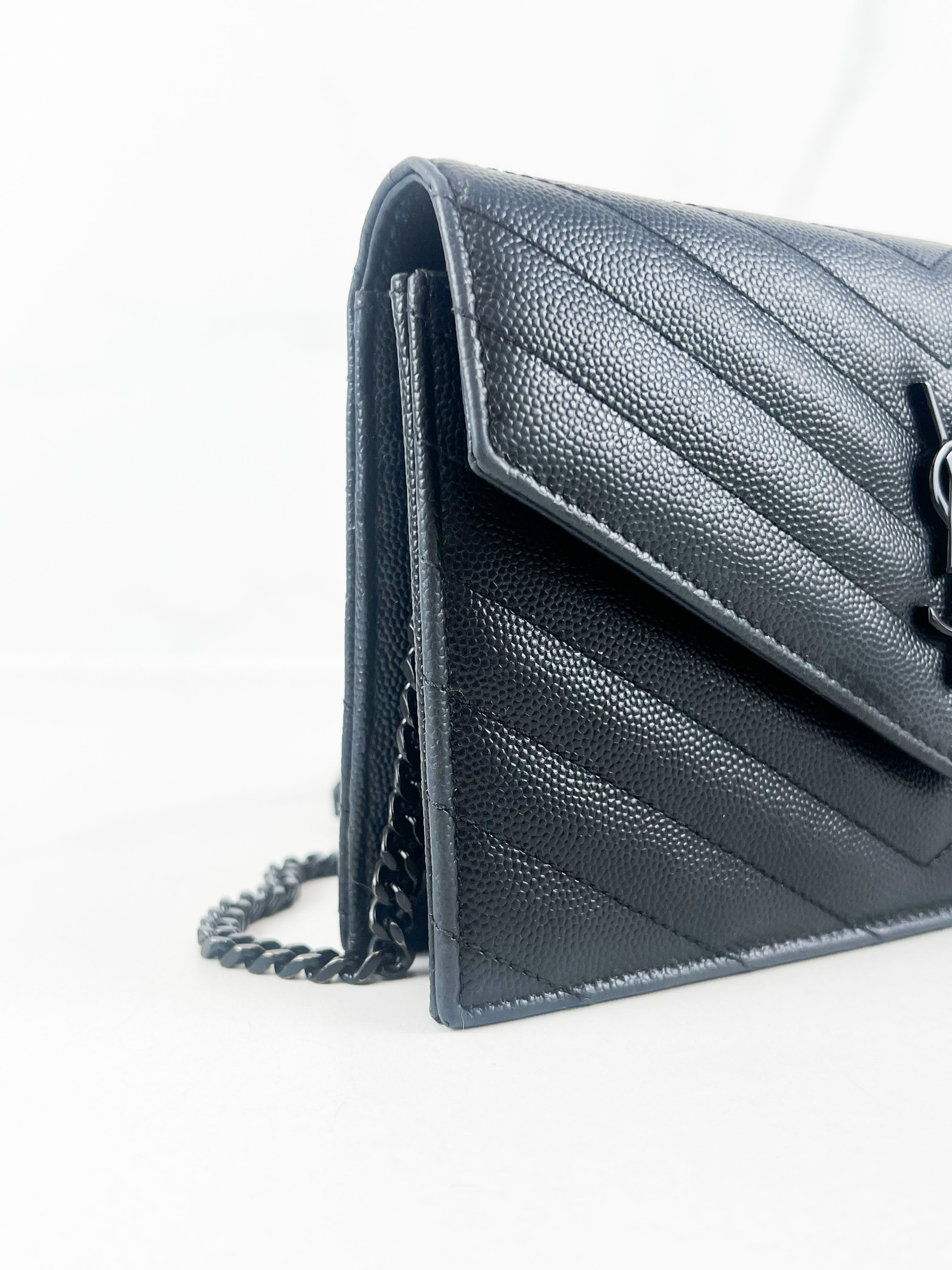 Saint Laurent Black Cassandre Envelope WOC