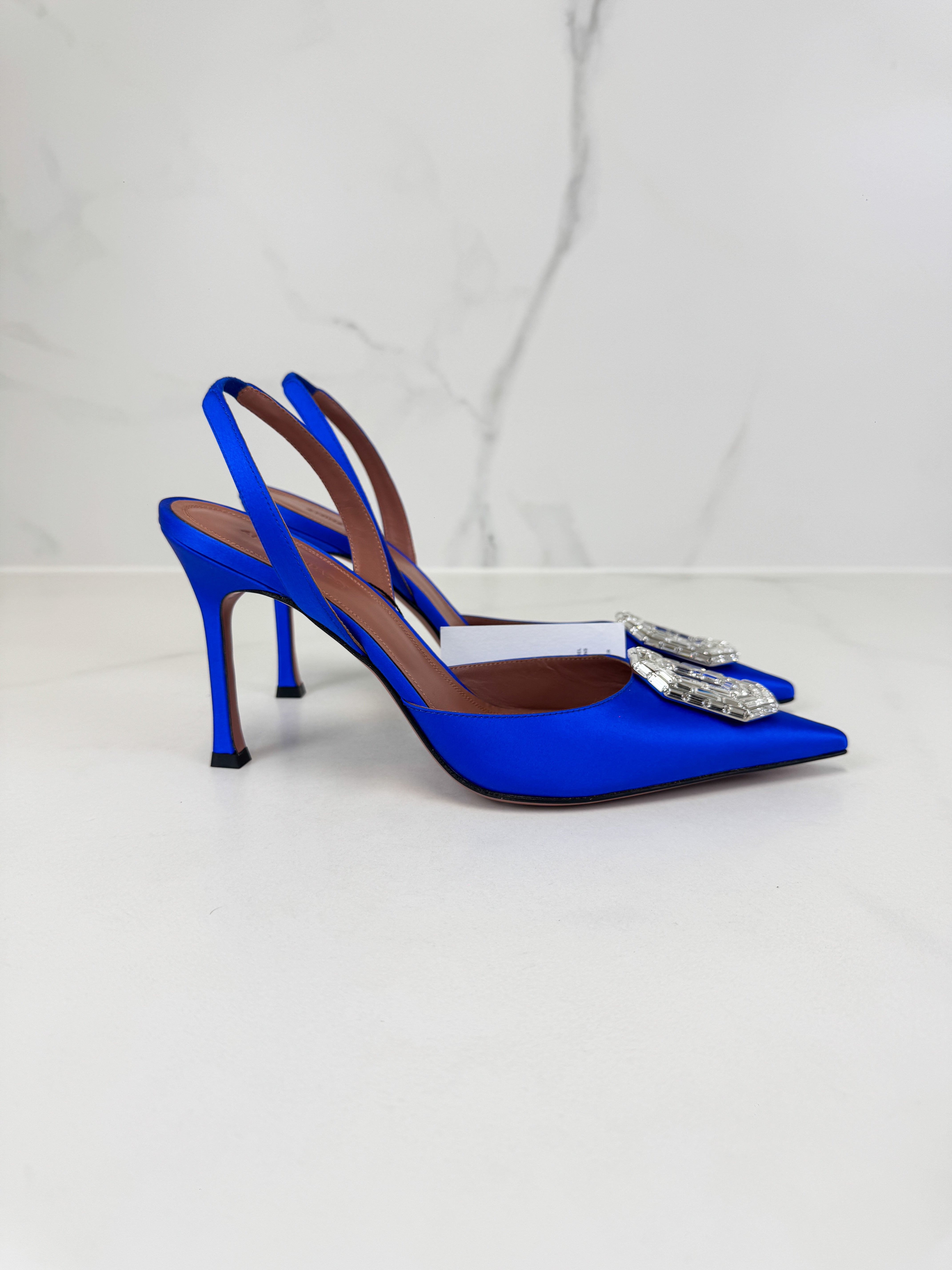 Amina Muaddi Camelia Sling 90 Electric Blue Size 40