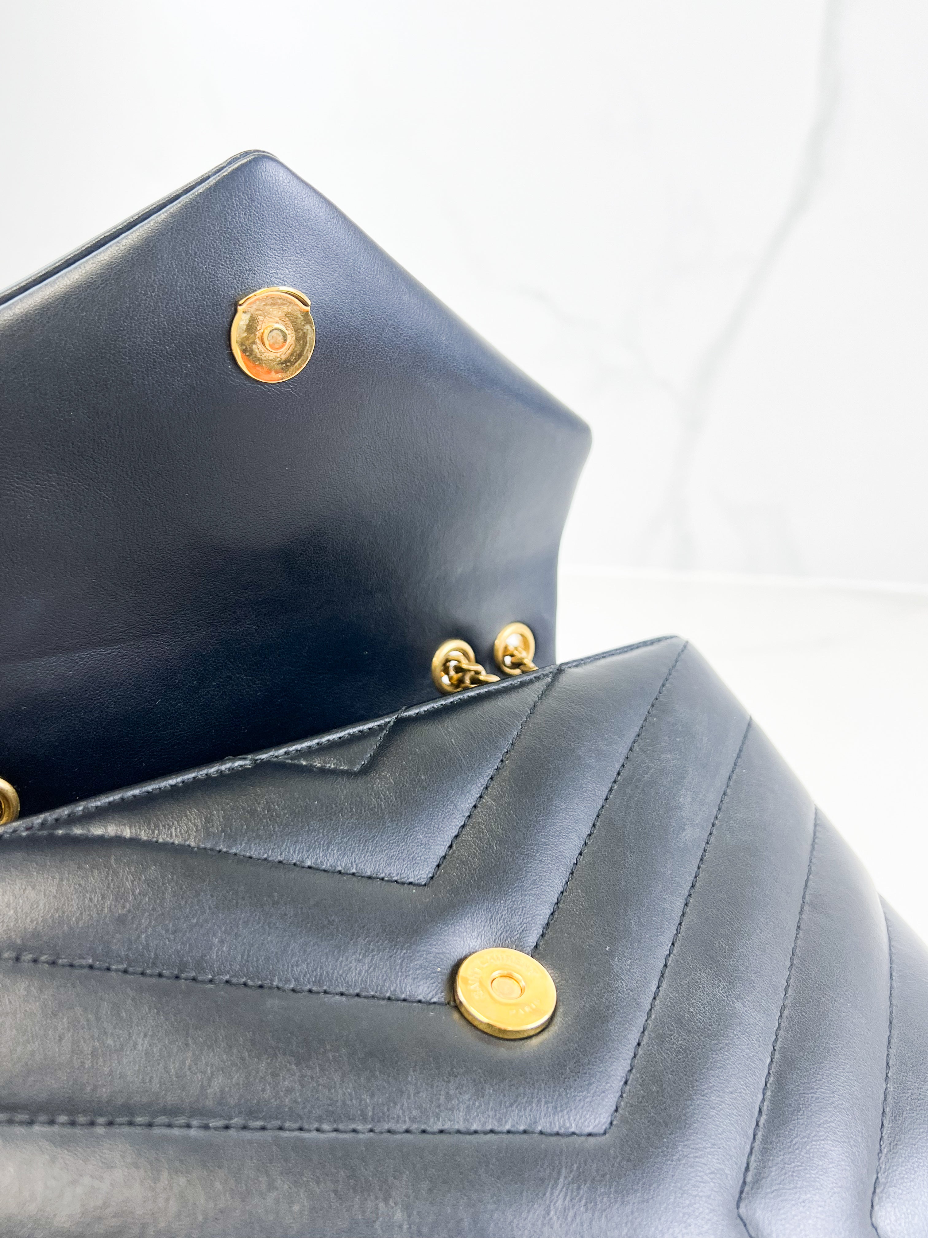 Saint Laurent Black Small Lou with GHW