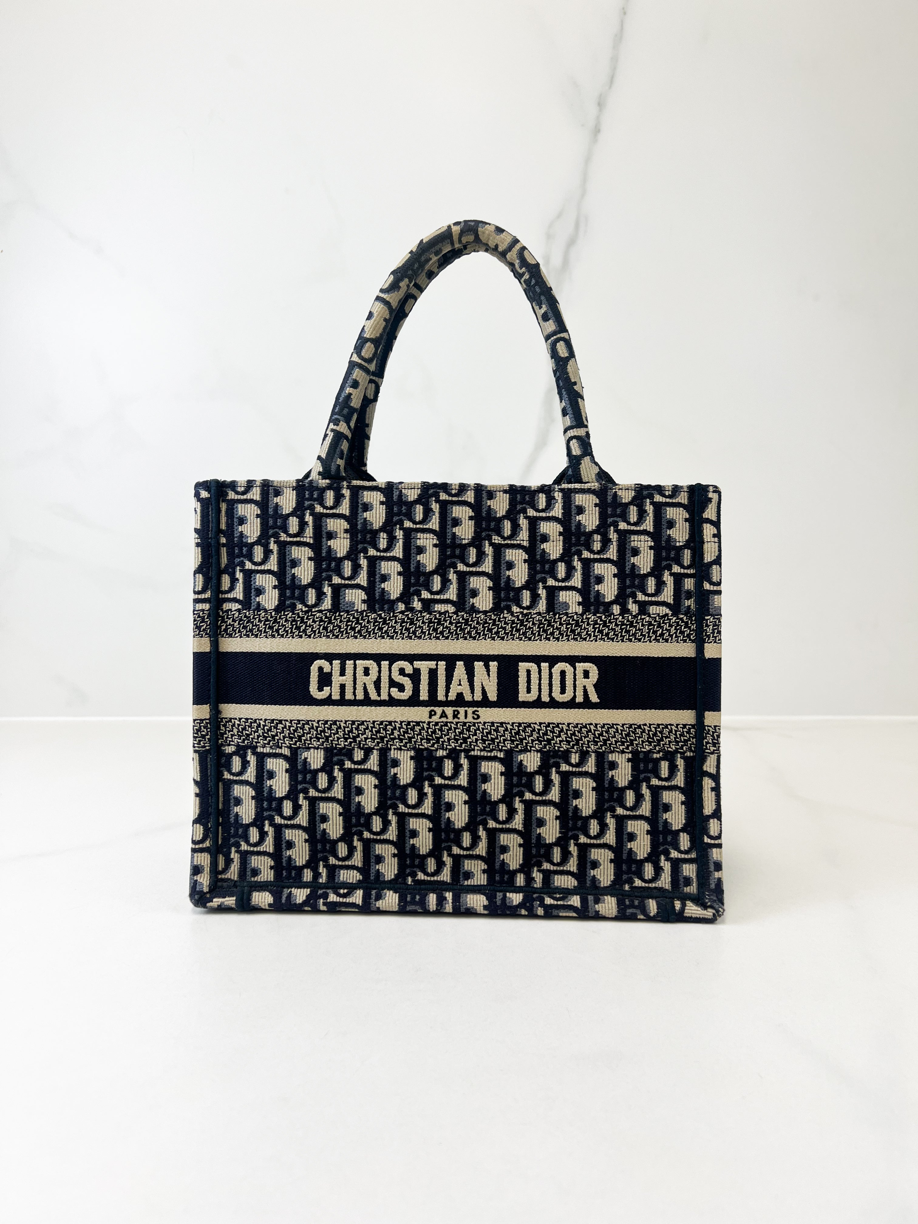 Christian Dior Small Blue Oblique Book Tote