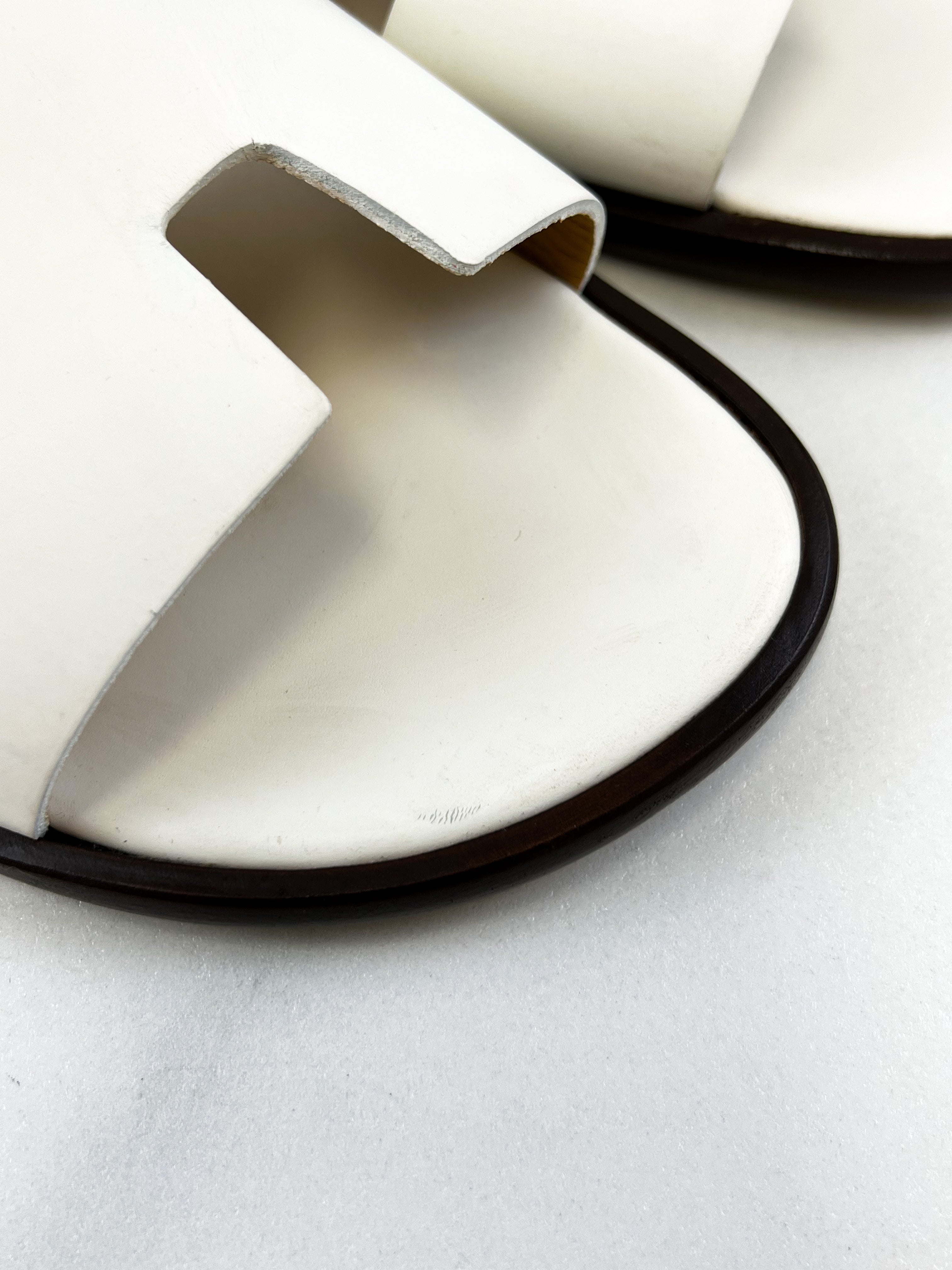 Hermes White Izmir Sandal Size 43