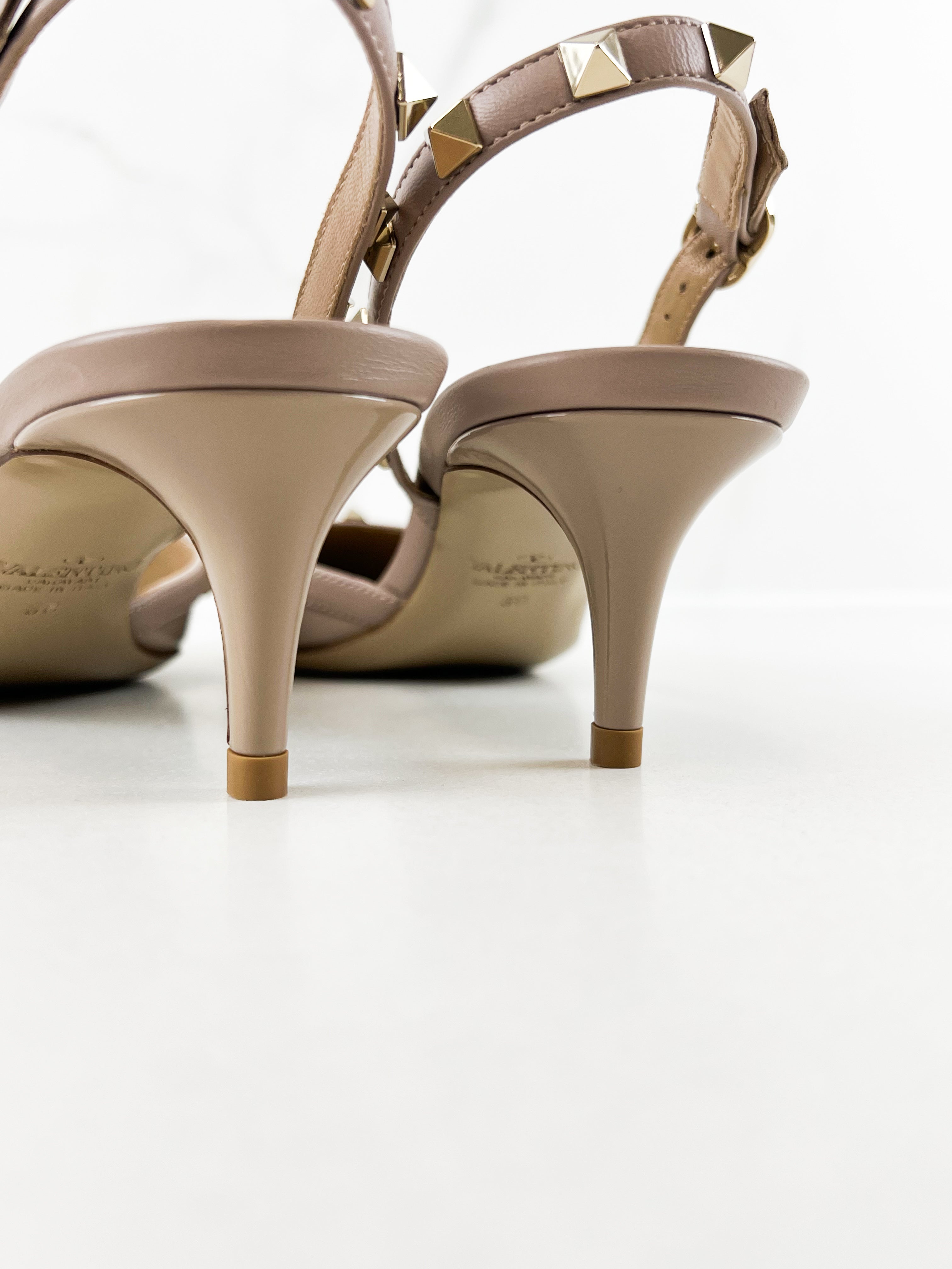 Valentino Rockstud Patent Slingback Pumps Size 38